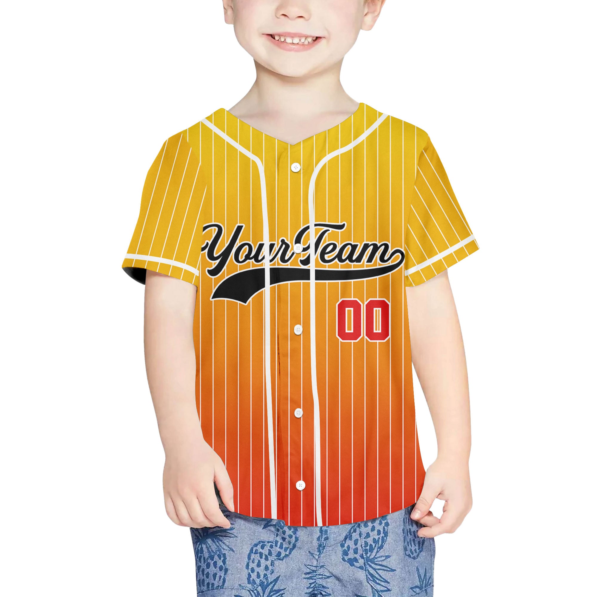 Personalize-Team-Name-And-Number-Striped-Gradient-Colorful-Yellow-Red