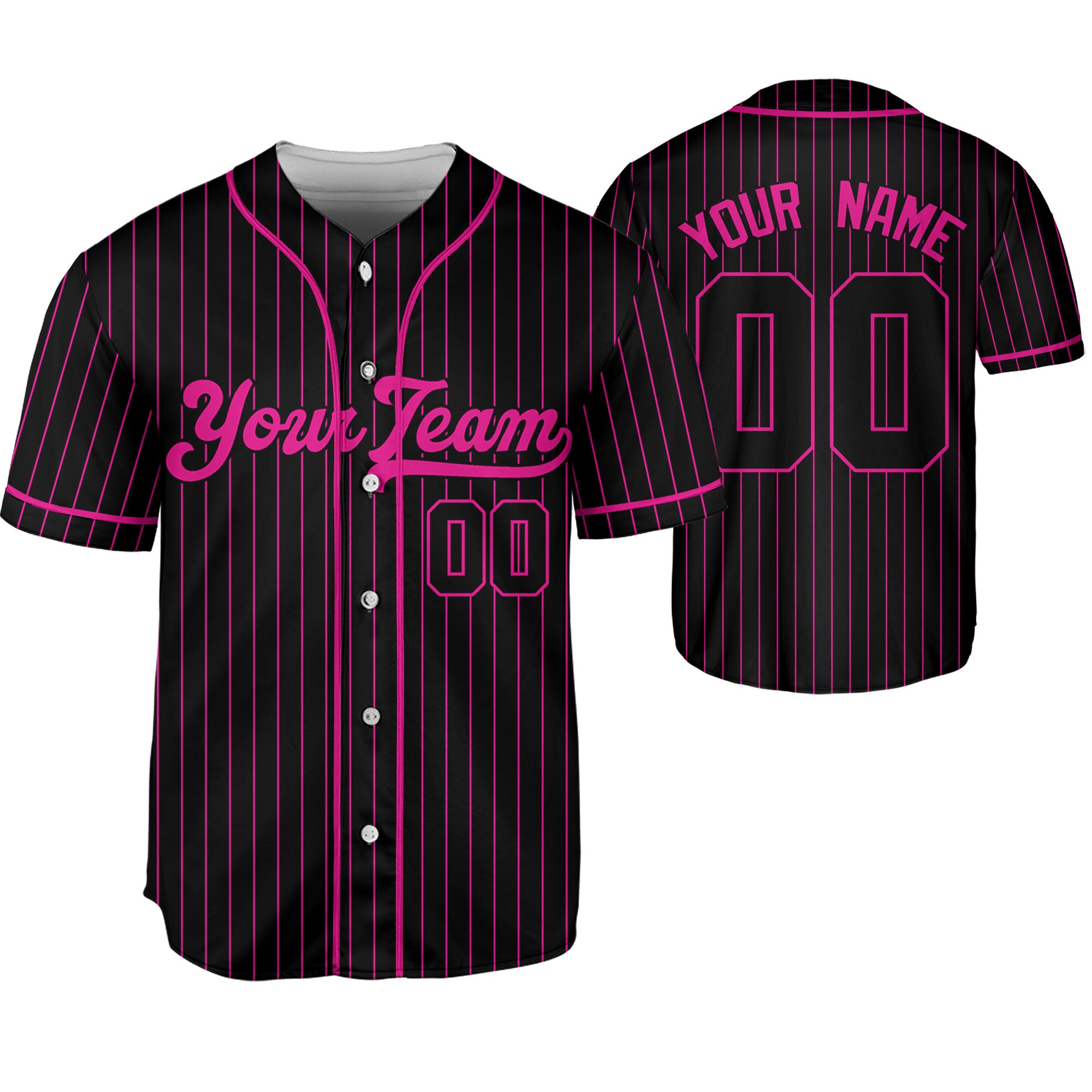 Personalize-Team-Name-Baseball-Striped-Style-Black-Pink