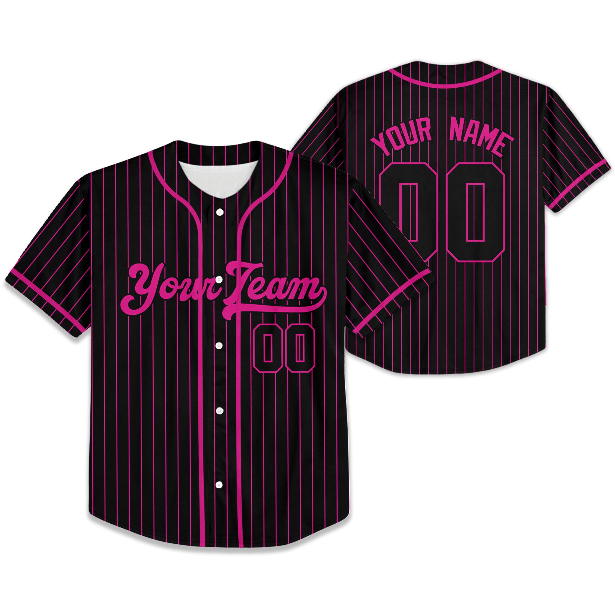 Personalize-Team-Name-Baseball-Striped-Style-Black-Pink