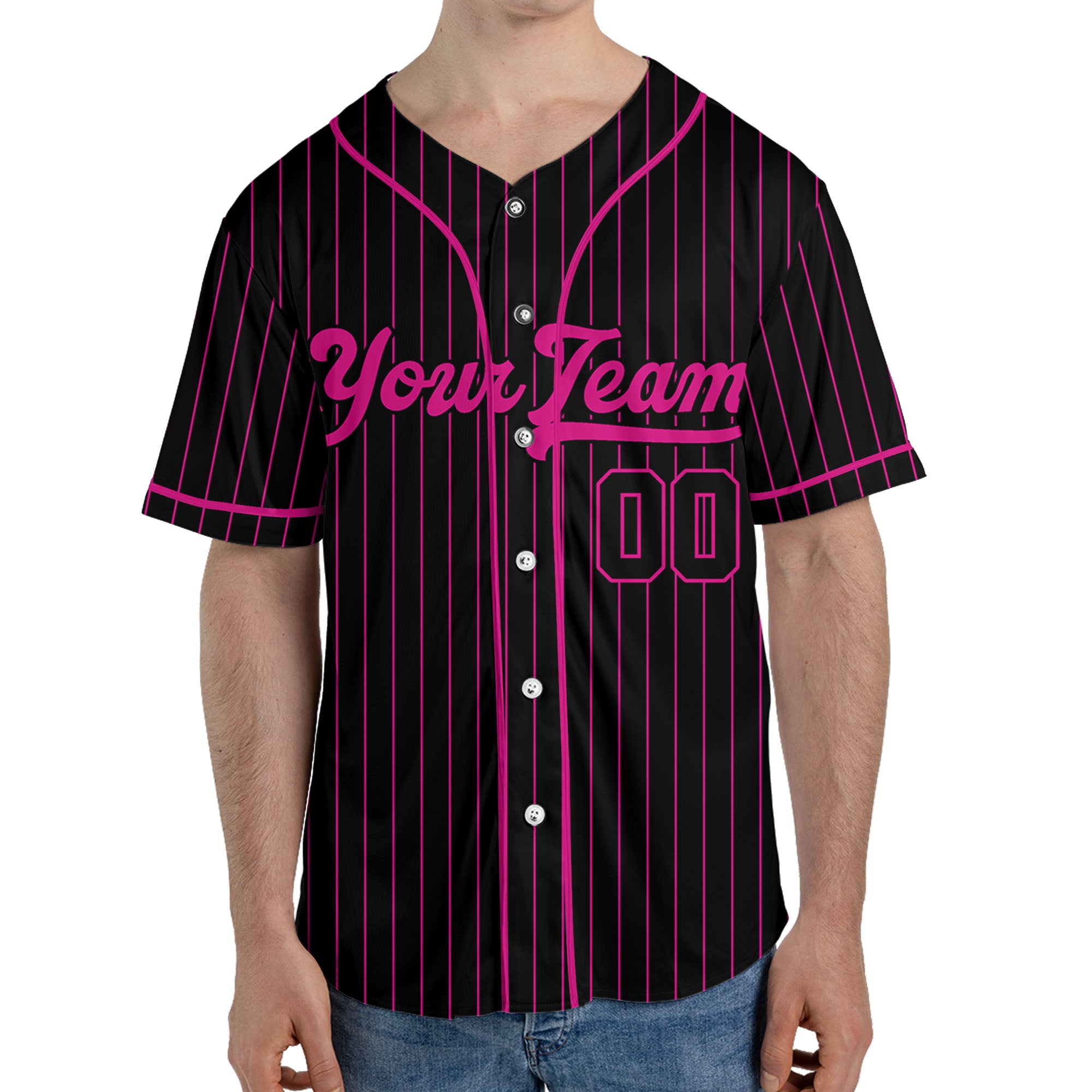 Personalize-Team-Name-Baseball-Striped-Style-Black-Pink