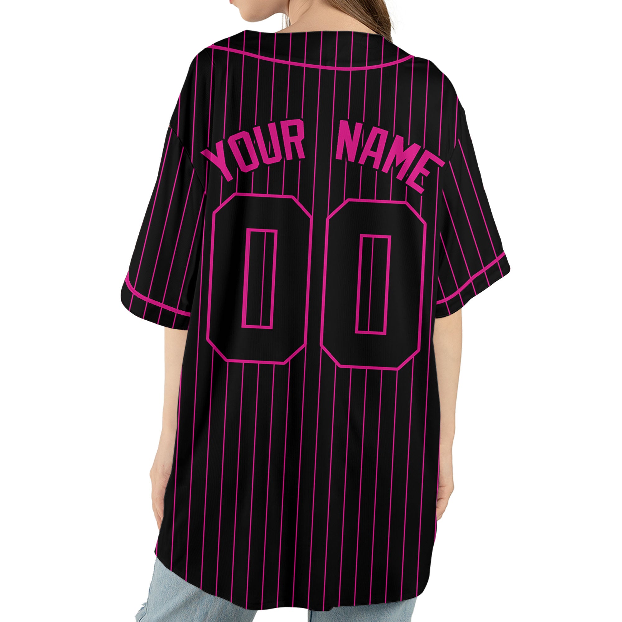 Personalize-Team-Name-Baseball-Striped-Style-Black-Pink