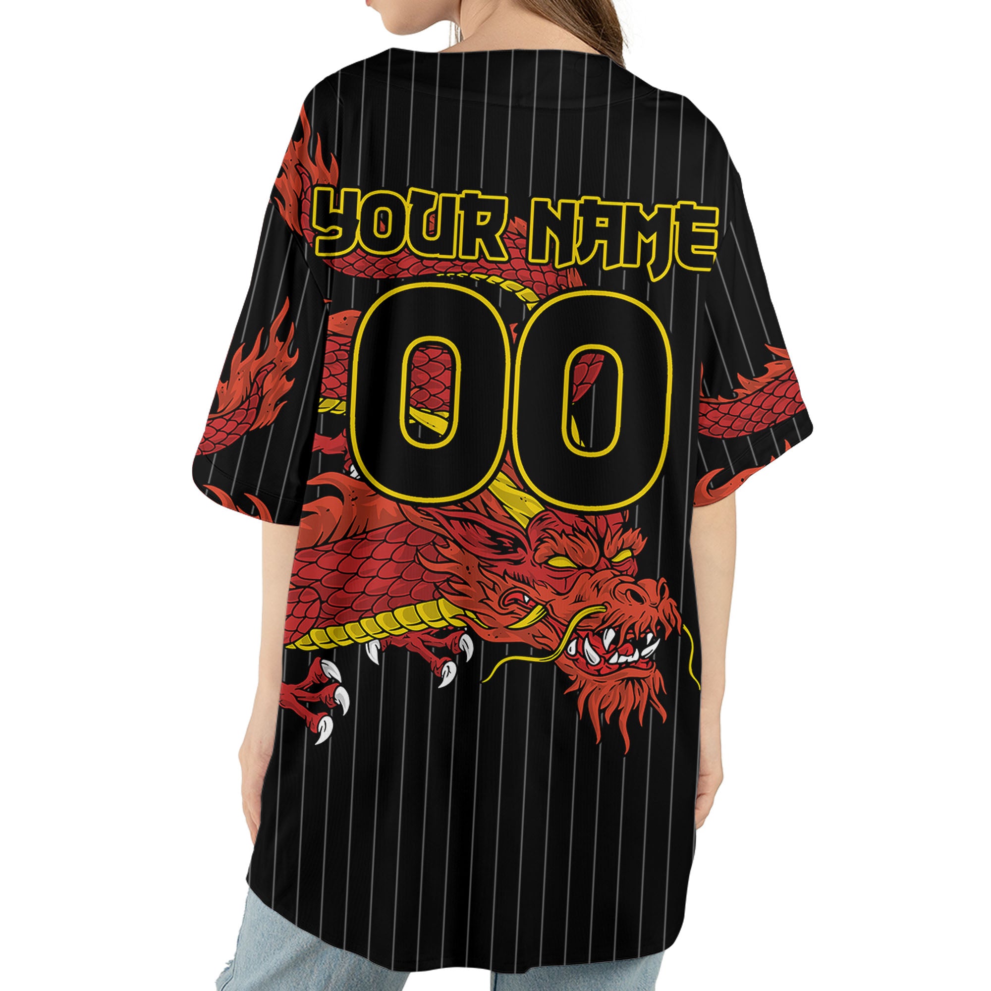 Personalize-Team-Name-Devilish-Dragon-Striped-Black-Color-Baseball-Jersey