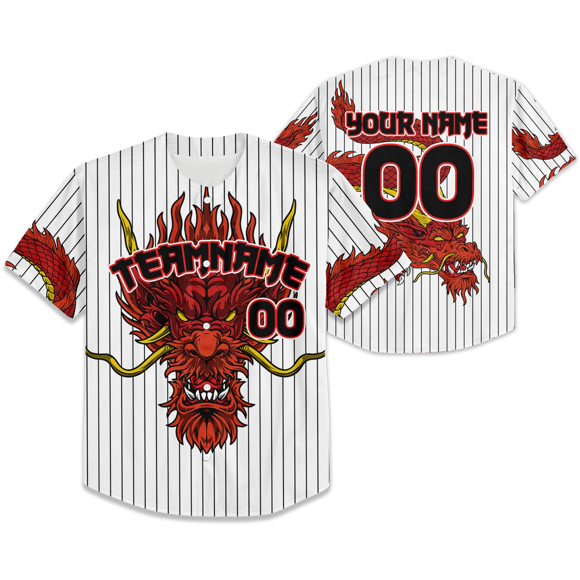 Personalize-Team-Name-Devilish-Dragon-Striped-White-Color-Baseball-Jersey