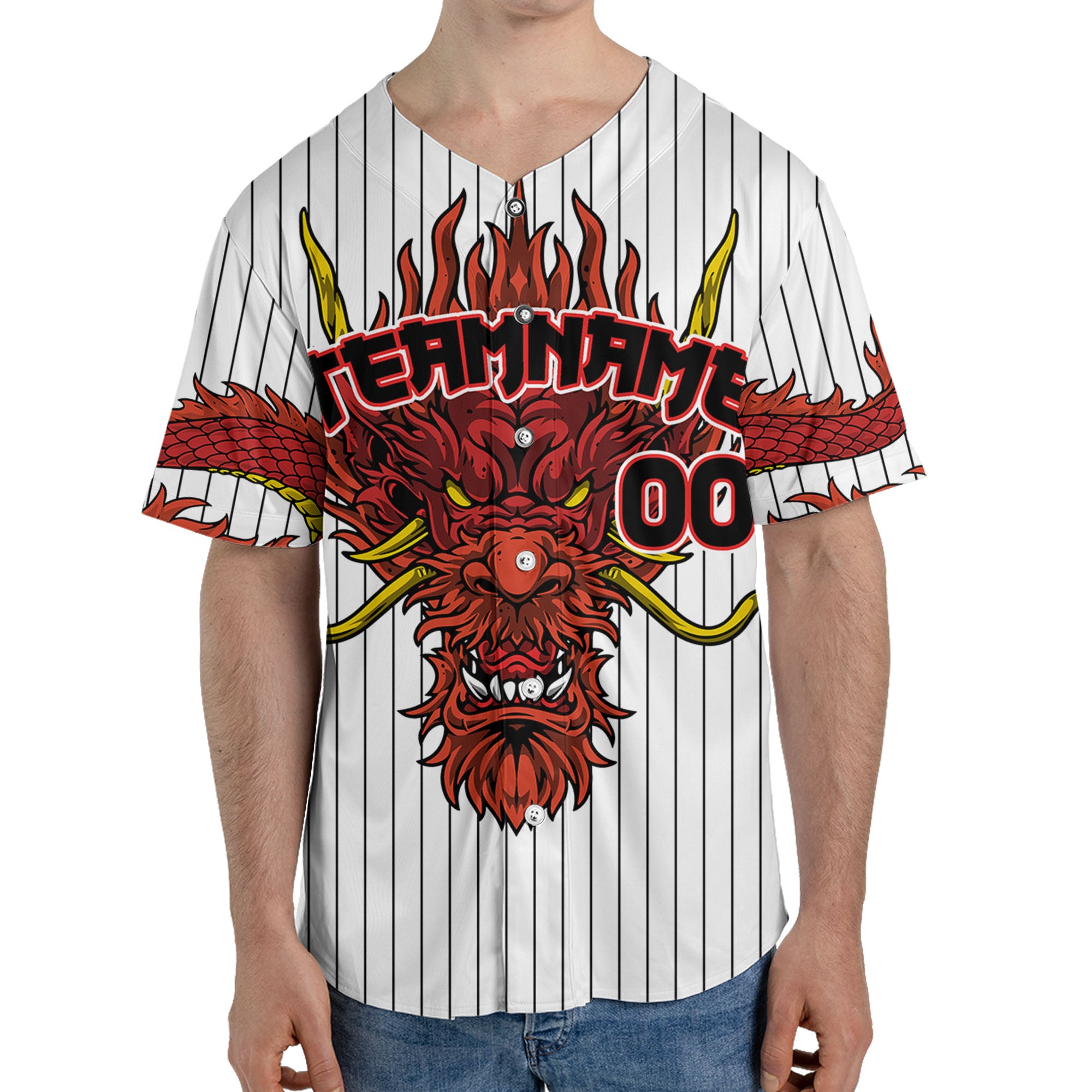 Personalize-Team-Name-Devilish-Dragon-Striped-White-Color-Baseball-Jersey