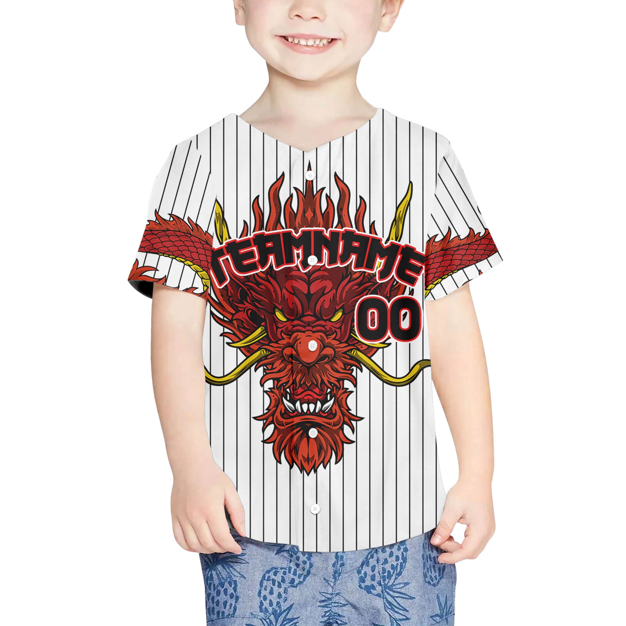 Personalize-Team-Name-Devilish-Dragon-Striped-White-Color-Baseball-Jersey