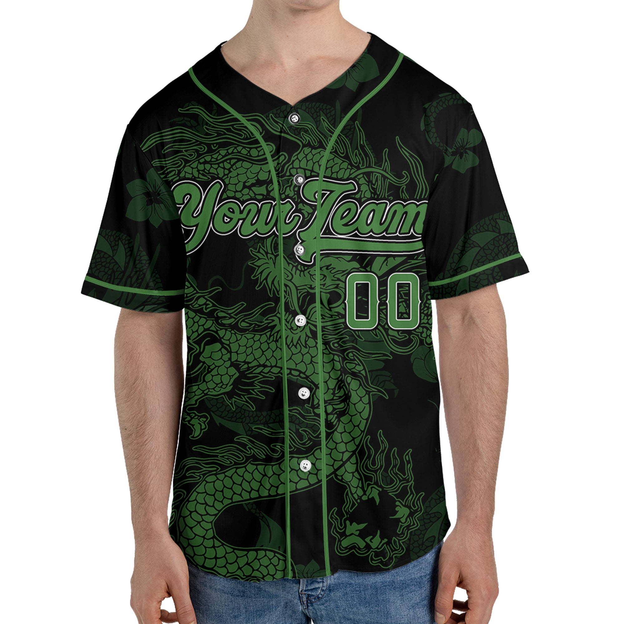 Personalize-Team-Name-Dragon-Texture-Art-Green