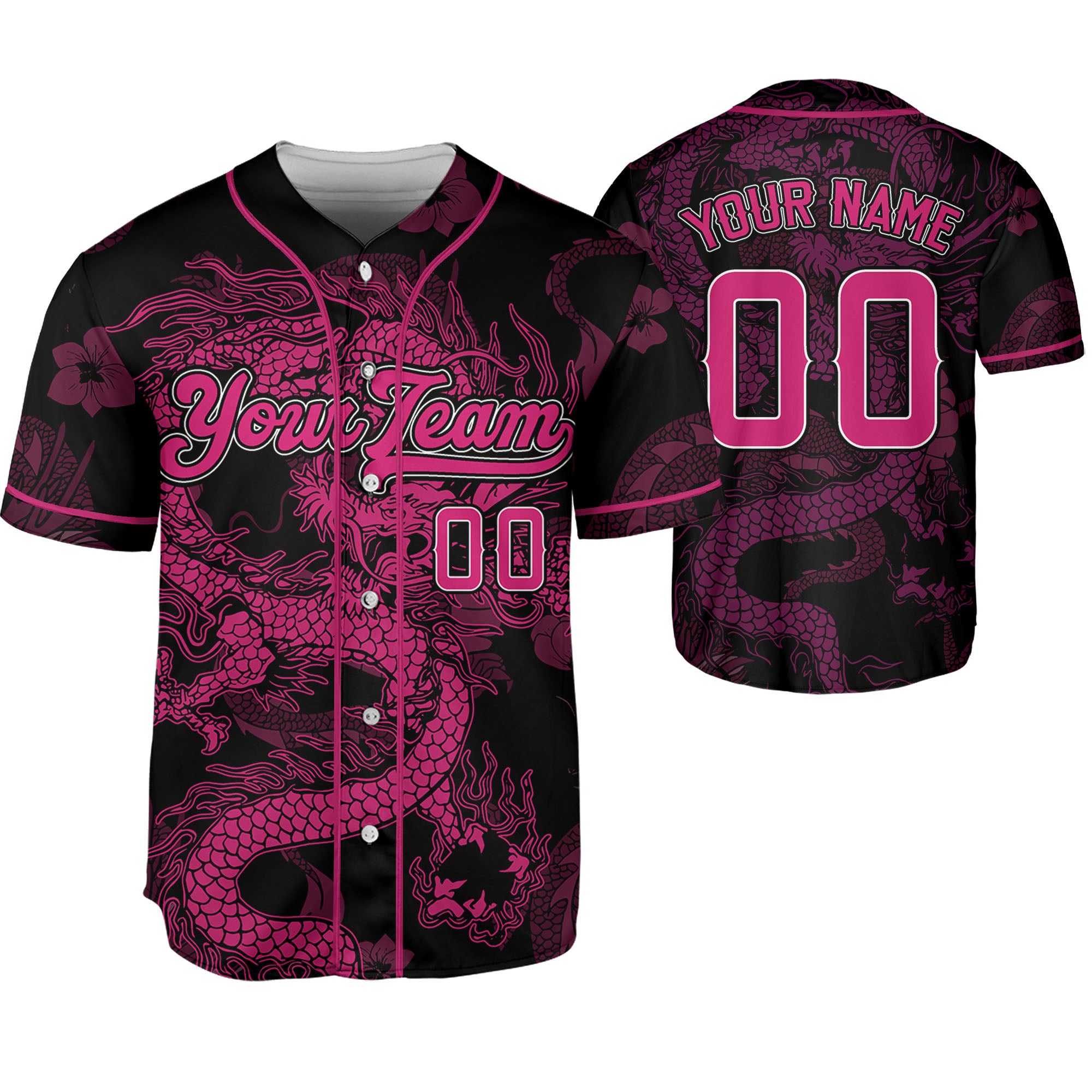 Personalize-Team-Name-Dragon-Texture-Art-Pink