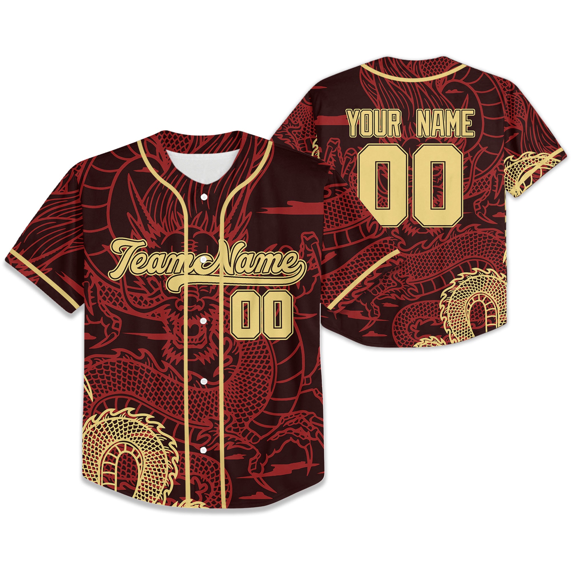 Personalize-Team-Name-Sky-Dragon-Red-Baseball-Jersey