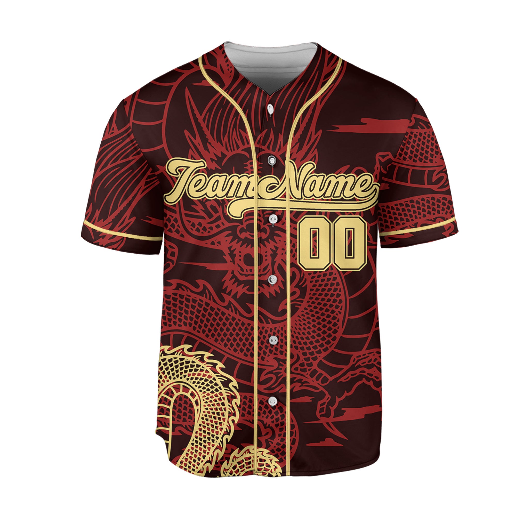 Personalize-Team-Name-Sky-Dragon-Red-Baseball-Jersey