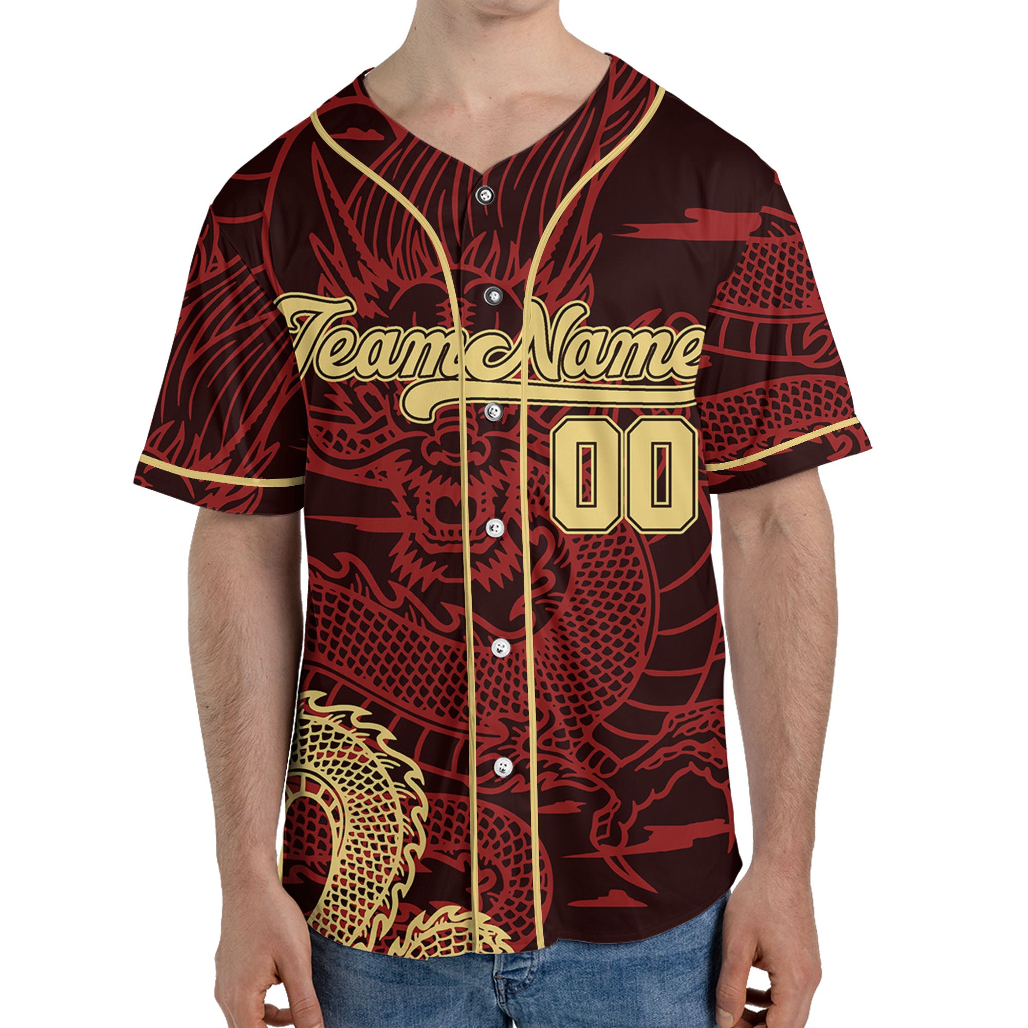 Personalize-Team-Name-Sky-Dragon-Red-Baseball-Jersey