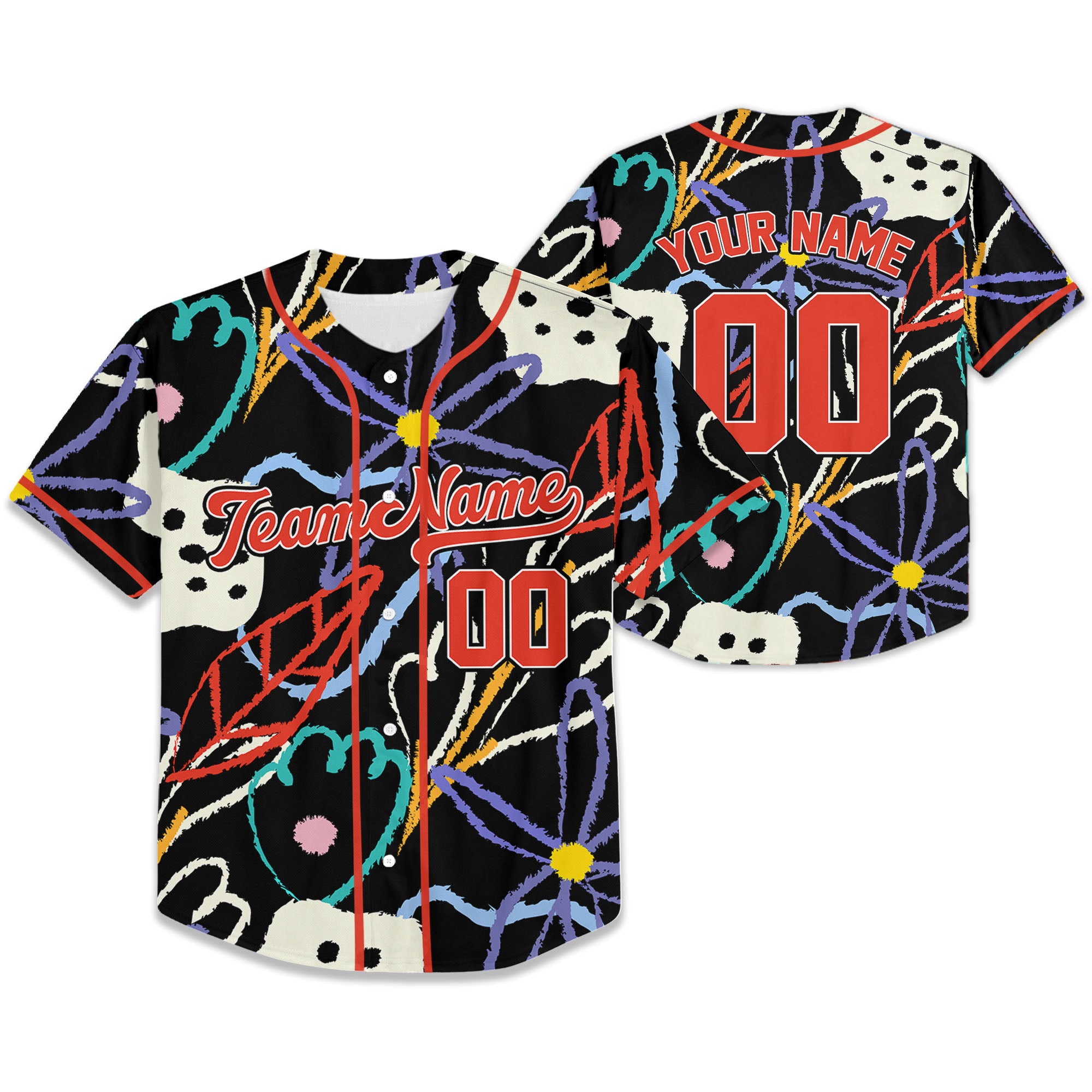 Personalize-Team-Name-Trippy-Colorful-Painted-Abstract-Floral