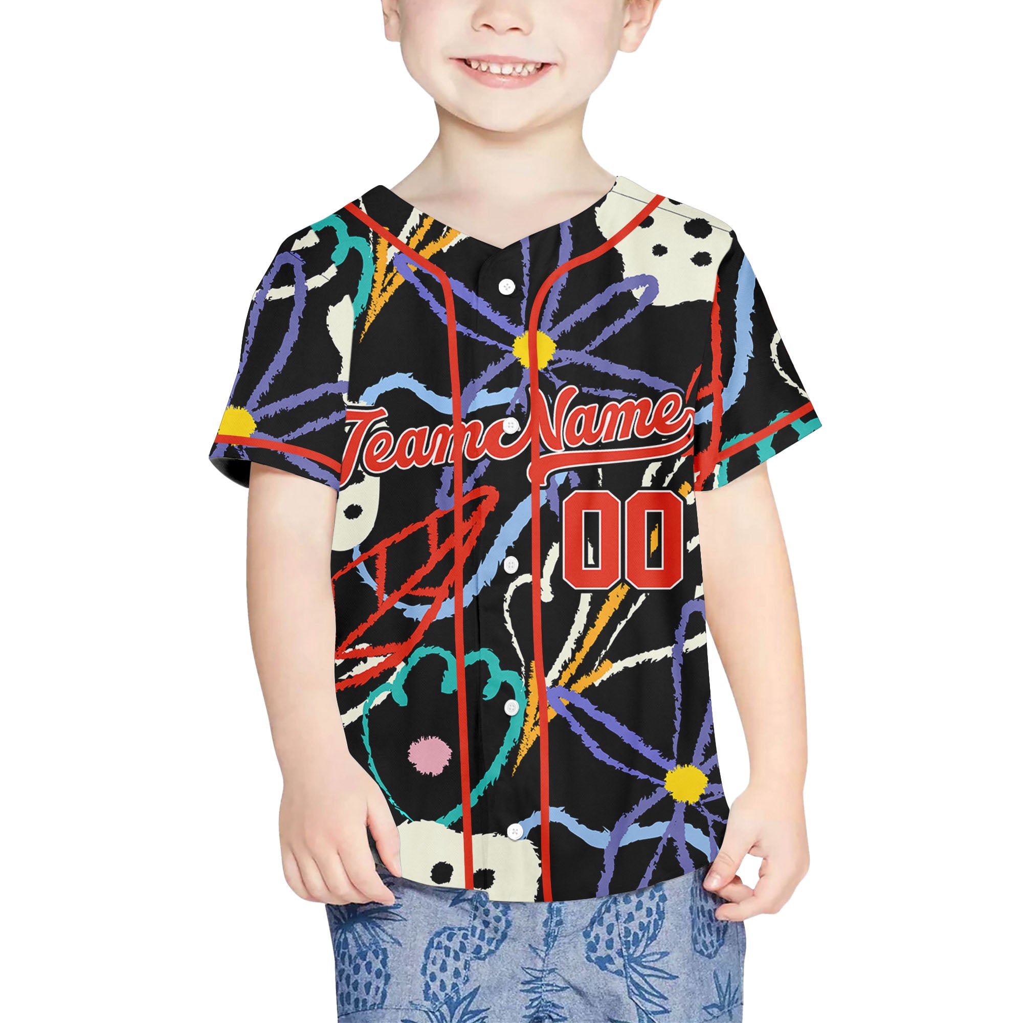 Personalize-Team-Name-Trippy-Colorful-Painted-Abstract-Floral