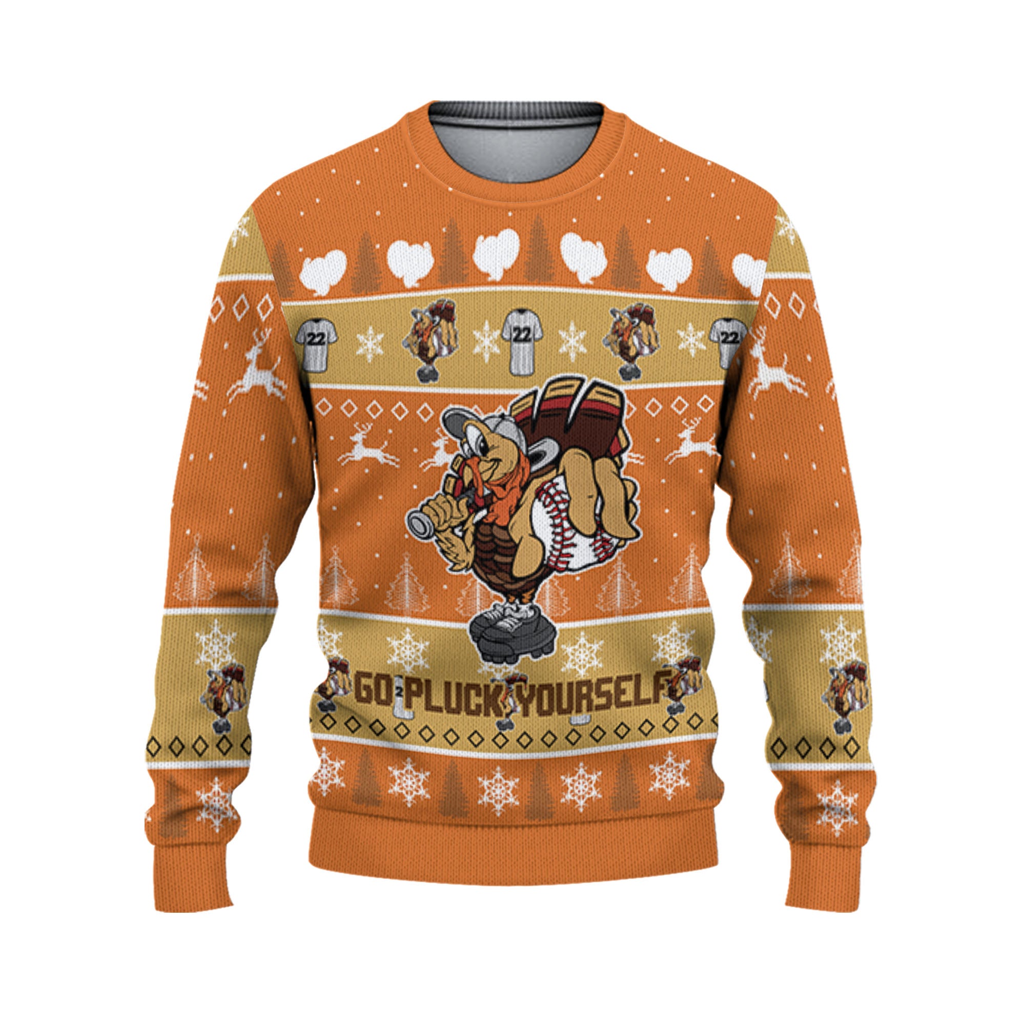personalize-ugly-thanksgiving-turkey-player-baseball-orange-nda31-9267
