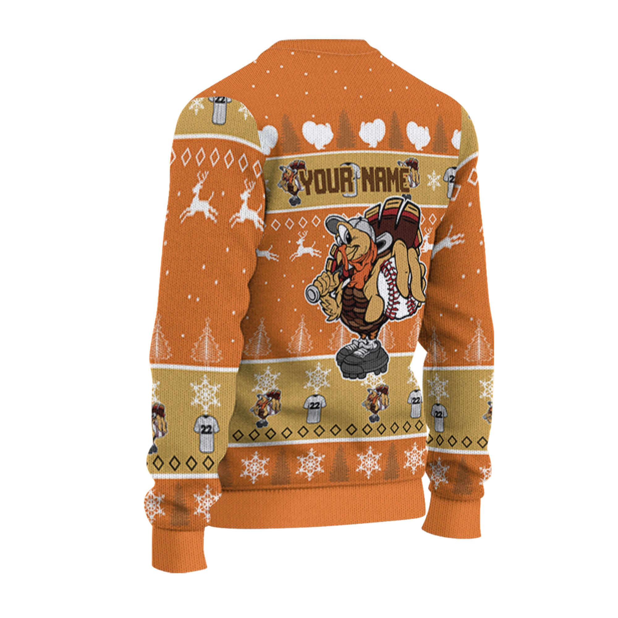 personalize-ugly-thanksgiving-turkey-player-baseball-orange-nda31-9267