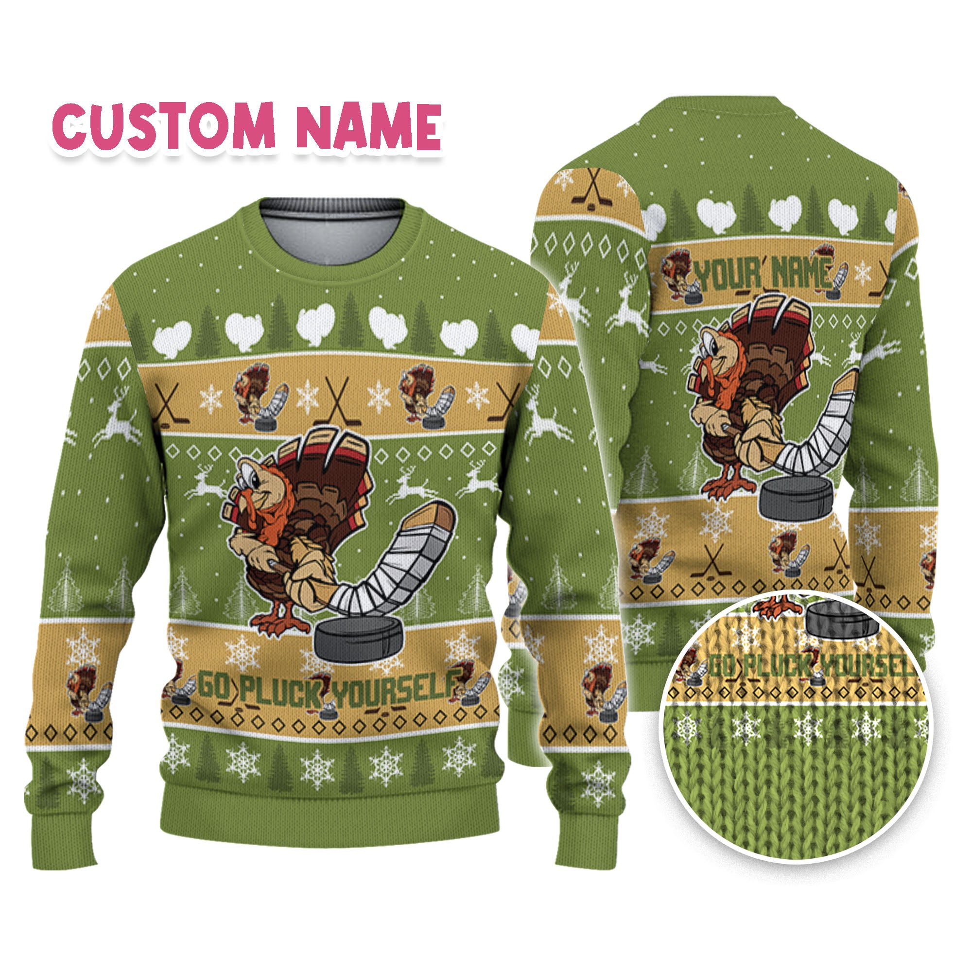 personalize-ugly-thanksgiving-turkey-player-hockey-sport-green-nda29-4000
