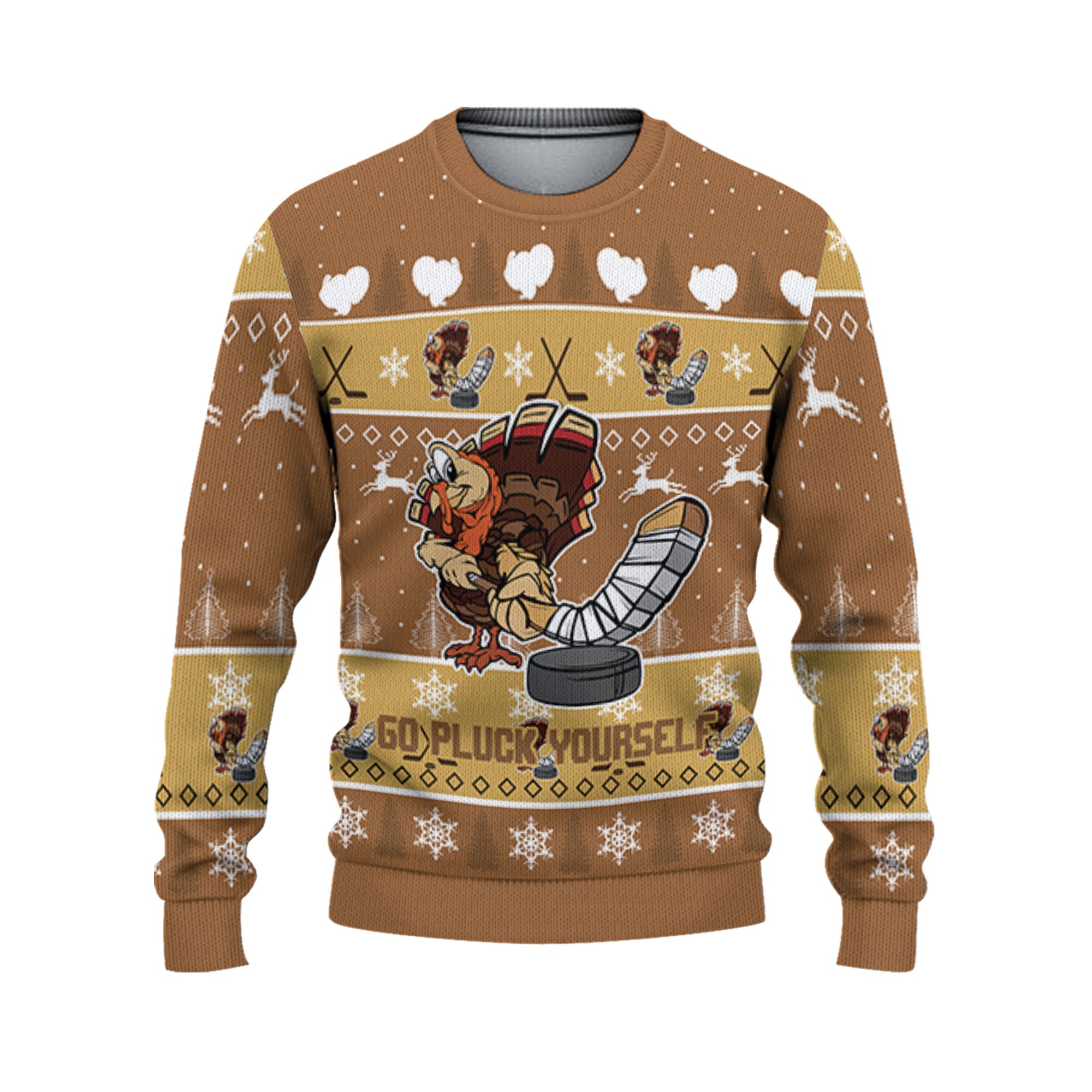 personalize-ugly-thanksgiving-turkey-player-hockey-sport-light-brown-nda29-9916