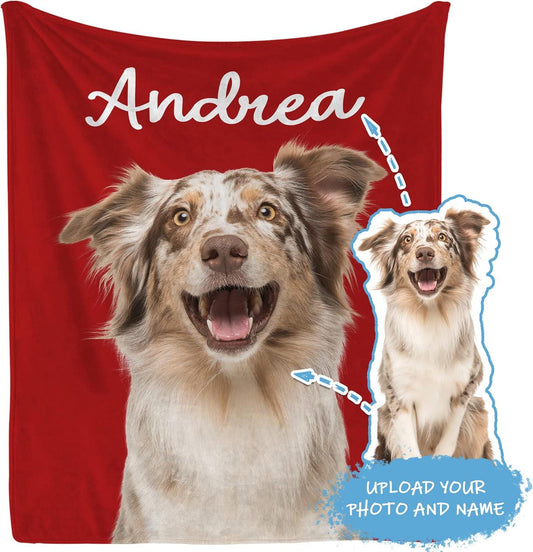 Personalized Pet Photo Blanket, Custom Dog Blankets, Customized Photo Throws,Minky Blanket Gifts, Pet Lover Gifts, Custom Cat Face Blankets 1818539653