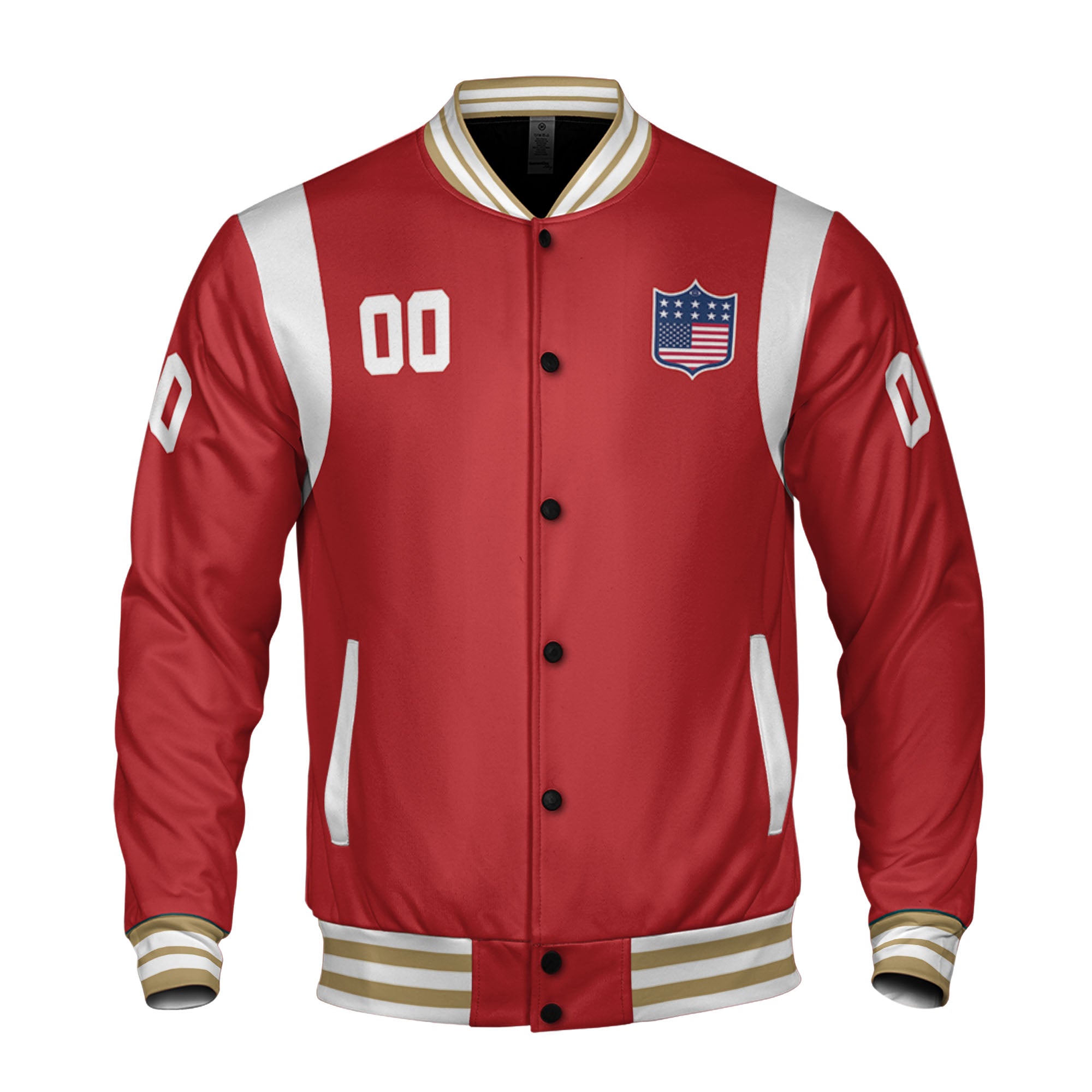 Personalized Famous S49 PS Red and White Varsity I2