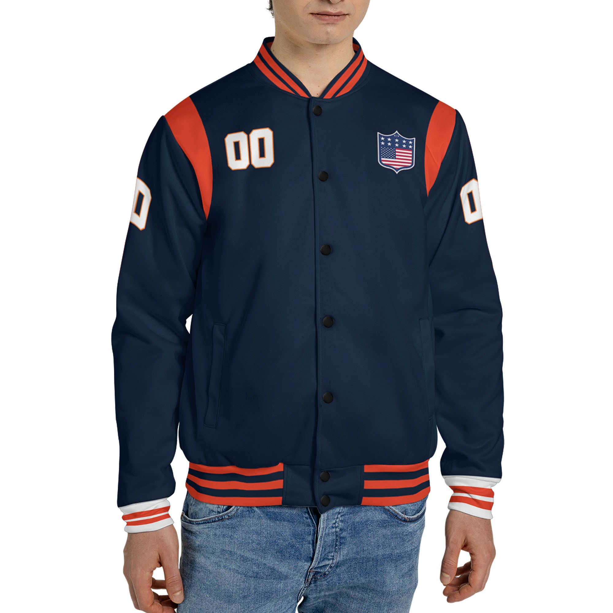 Personalized Famous Team CB Black and Orange Varsity I2