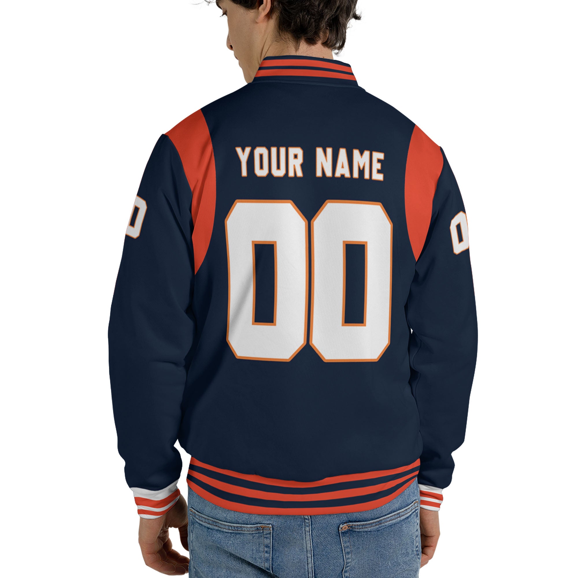 Personalized Famous Team CB Black and Orange Varsity I2