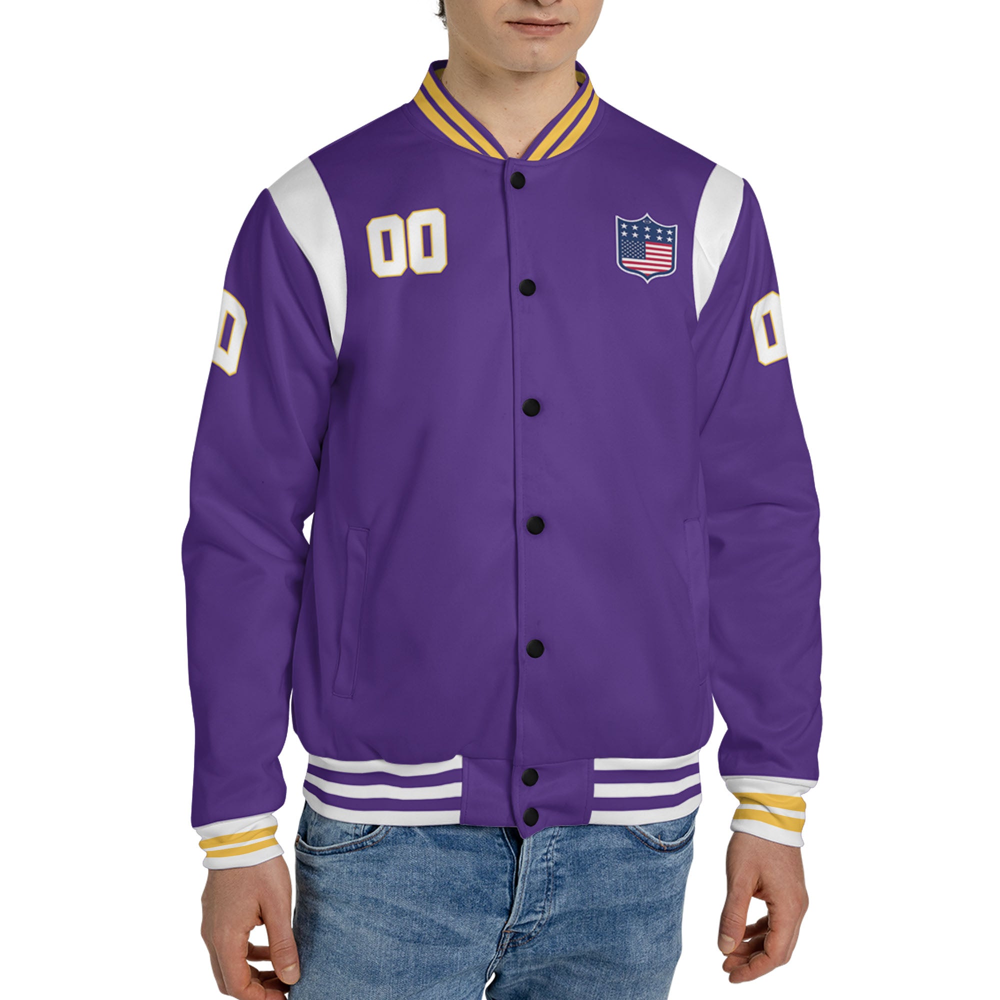 Personalized Famous Team MV Purple and White Varsity I2