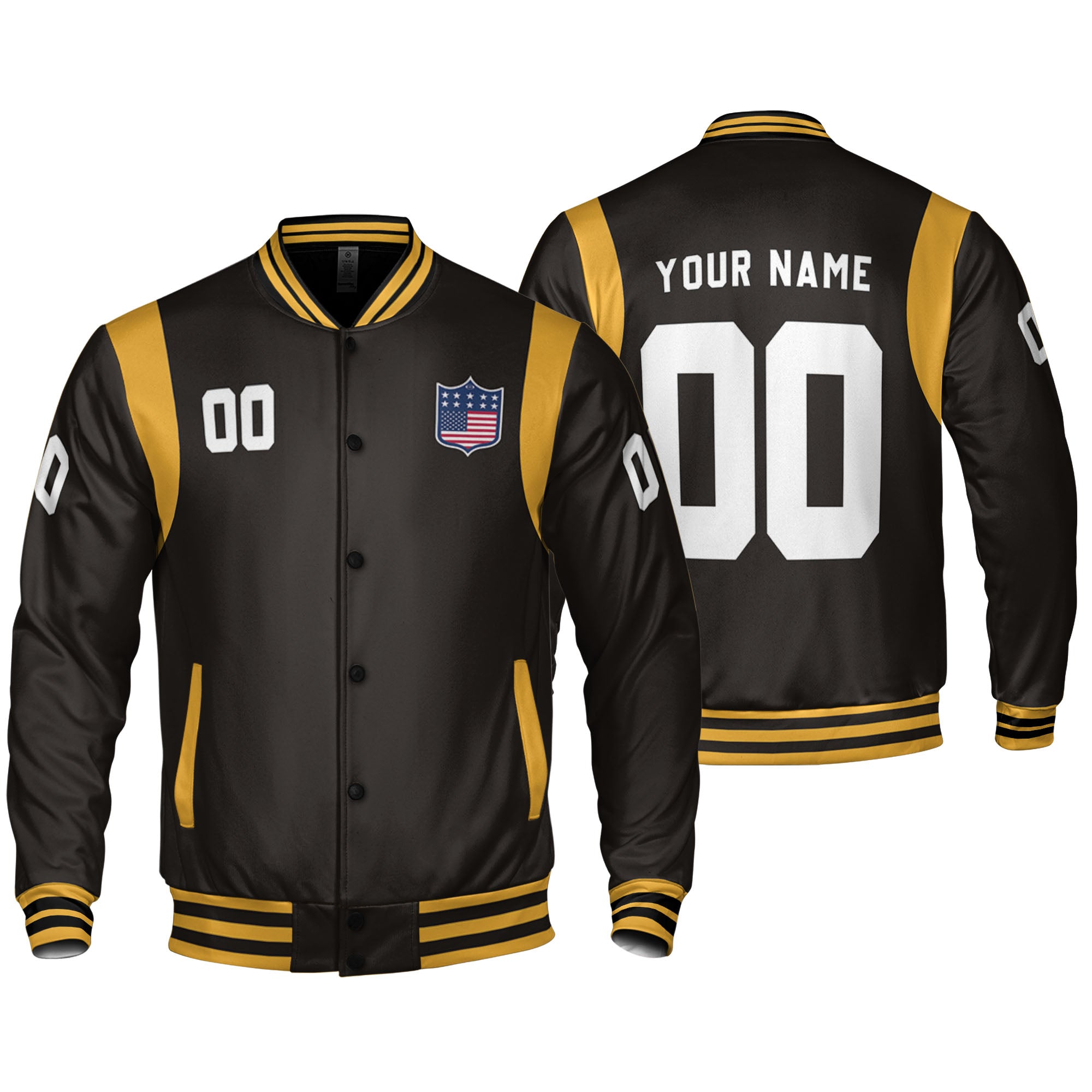 Personalized Famous Team PS Black and Yellow Varsity I2