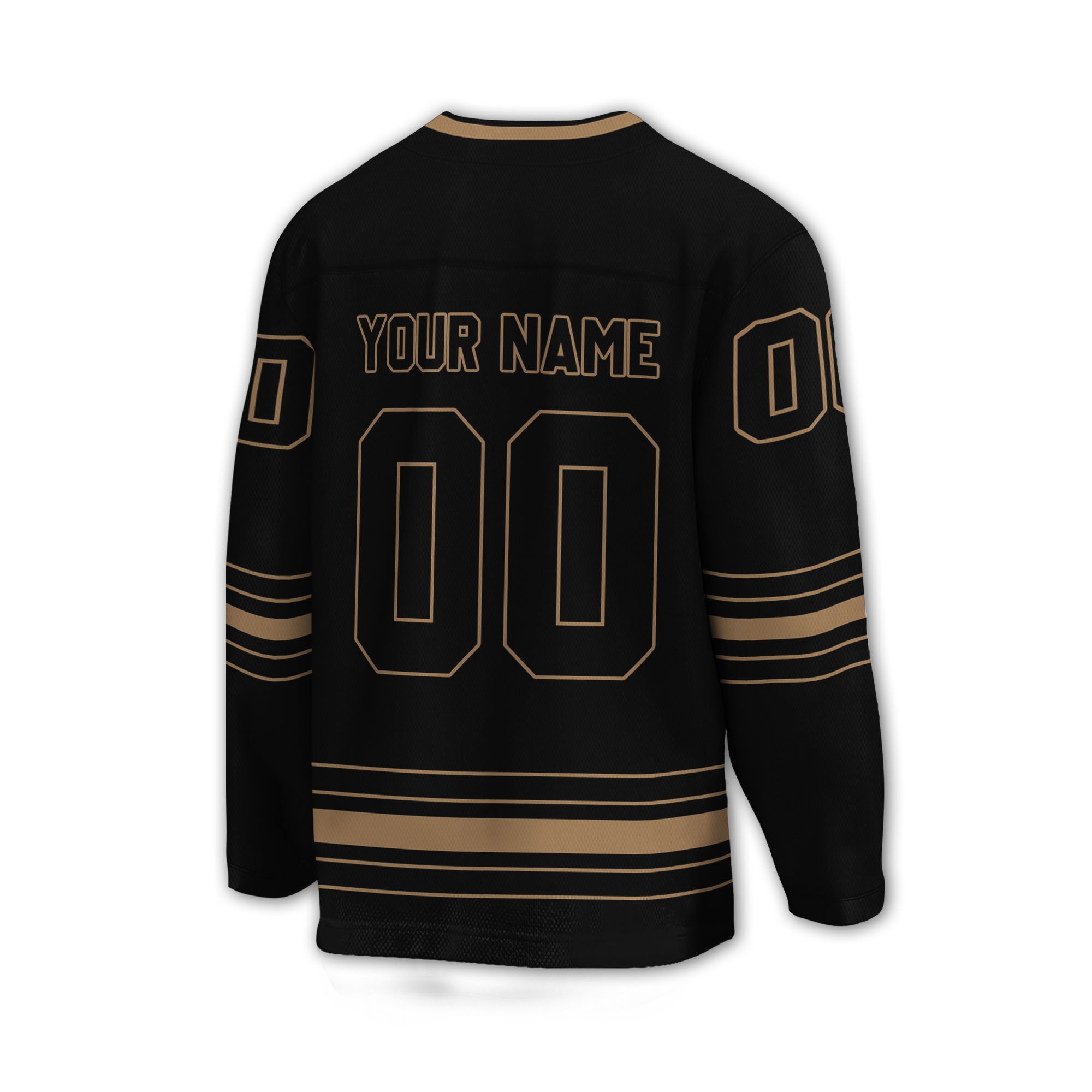 Personalized Ice Hockey Jersey shirt black and cream team VDD02