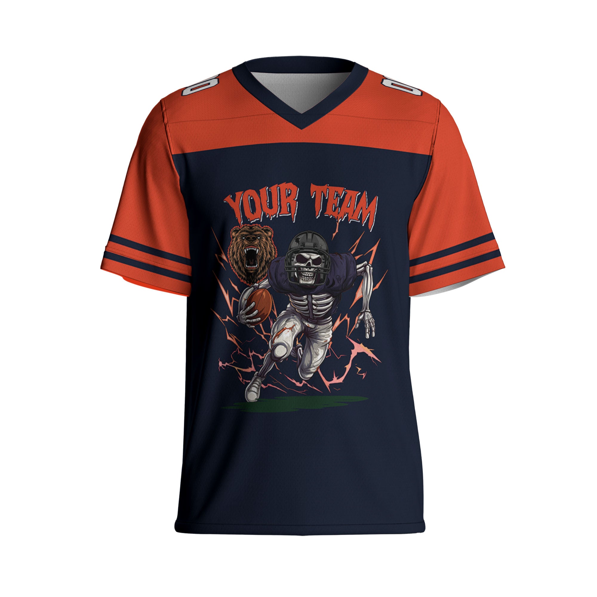 personalized-skeleton-football-jersey-football-custom-black-orange-i2-5374