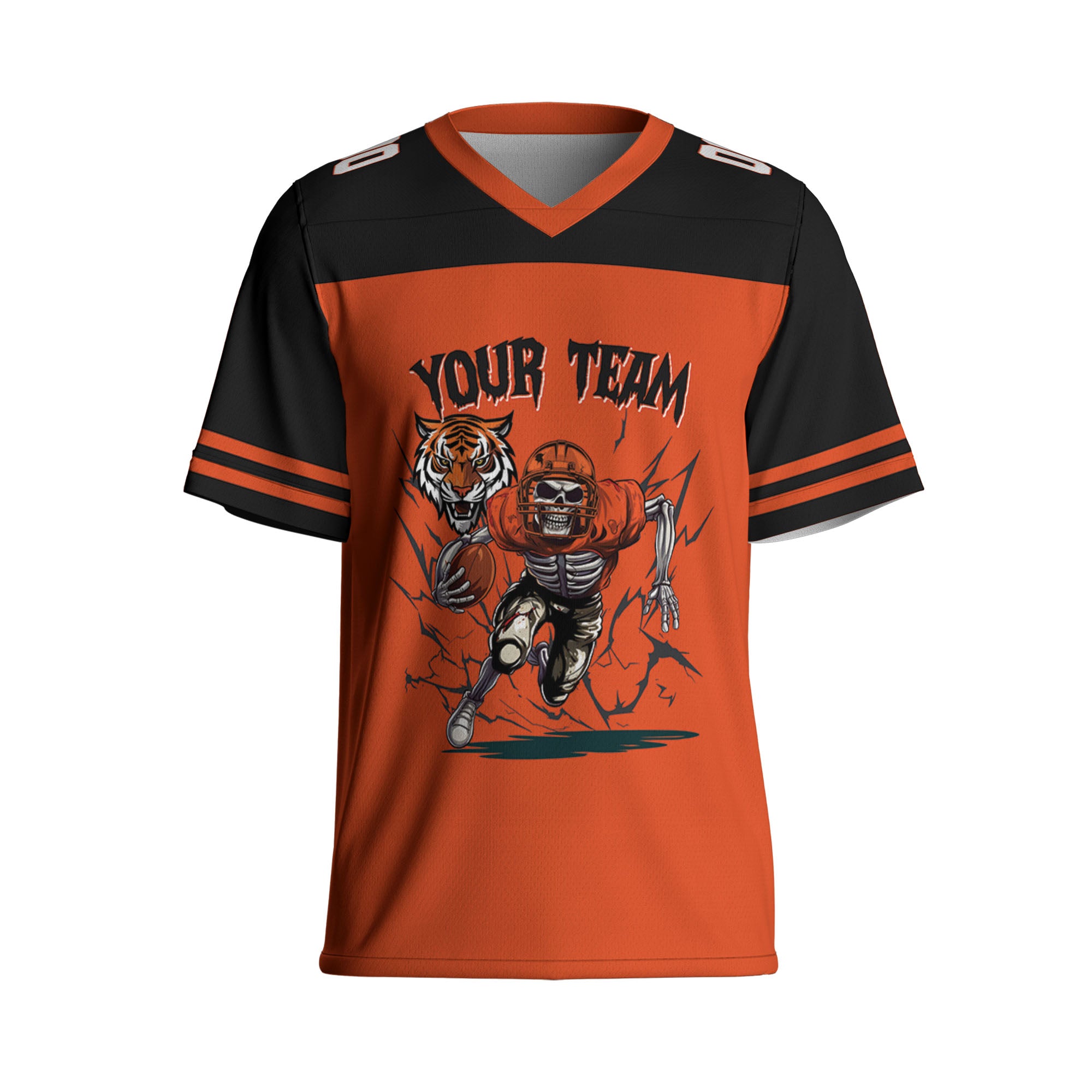 personalized-skeleton-football-jersey-football-custom-orange-black-i2-7062