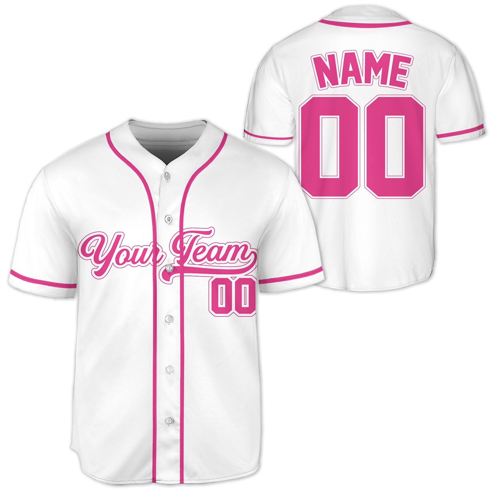 Personalized-Team-Name-And-Number-Baseball-Jersey-Custom-Design-Pink-Color-Collection-Pink-Custom-Text