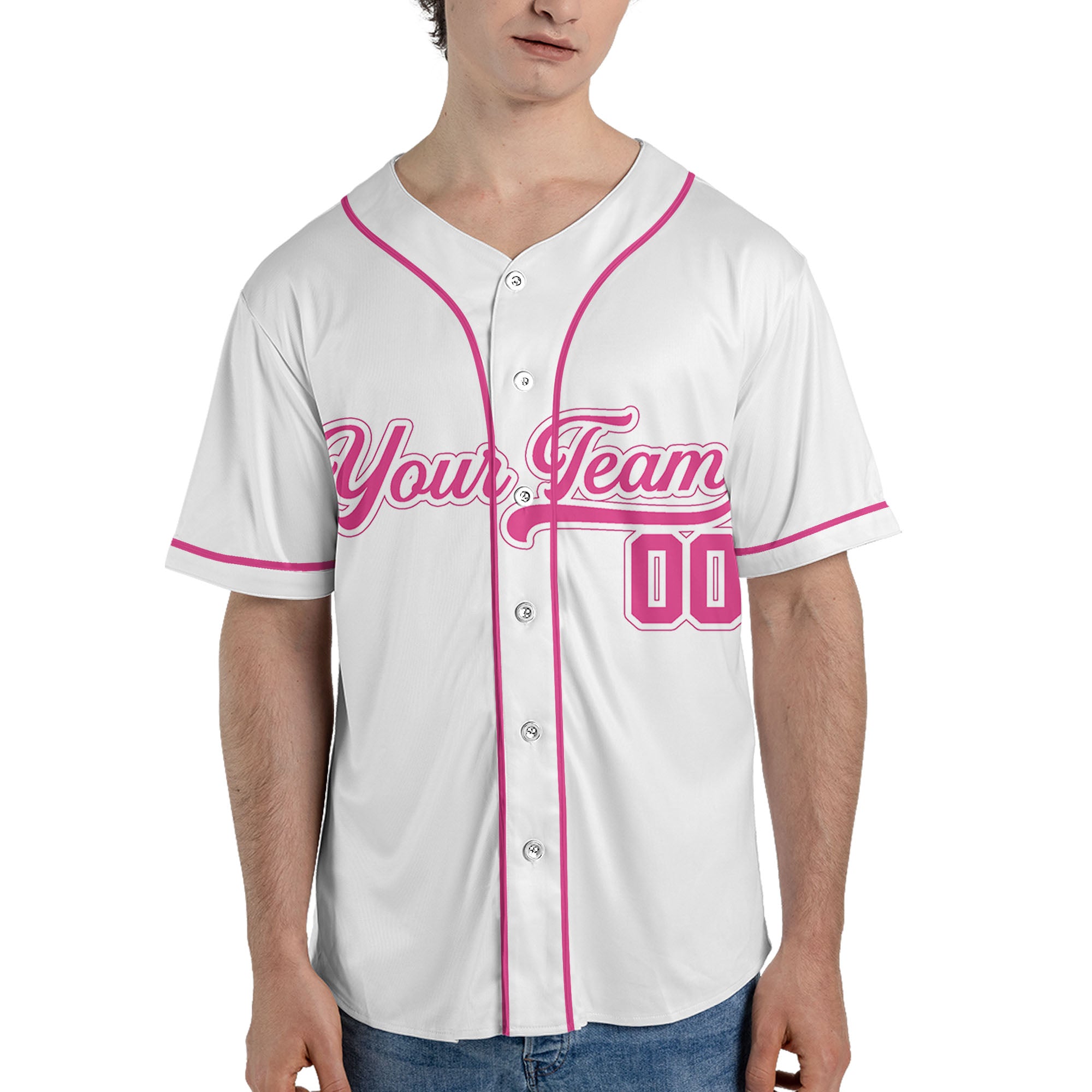 Personalized-Team-Name-And-Number-Baseball-Jersey-Custom-Design-Pink-Color-Collection-Pink-Custom-Text