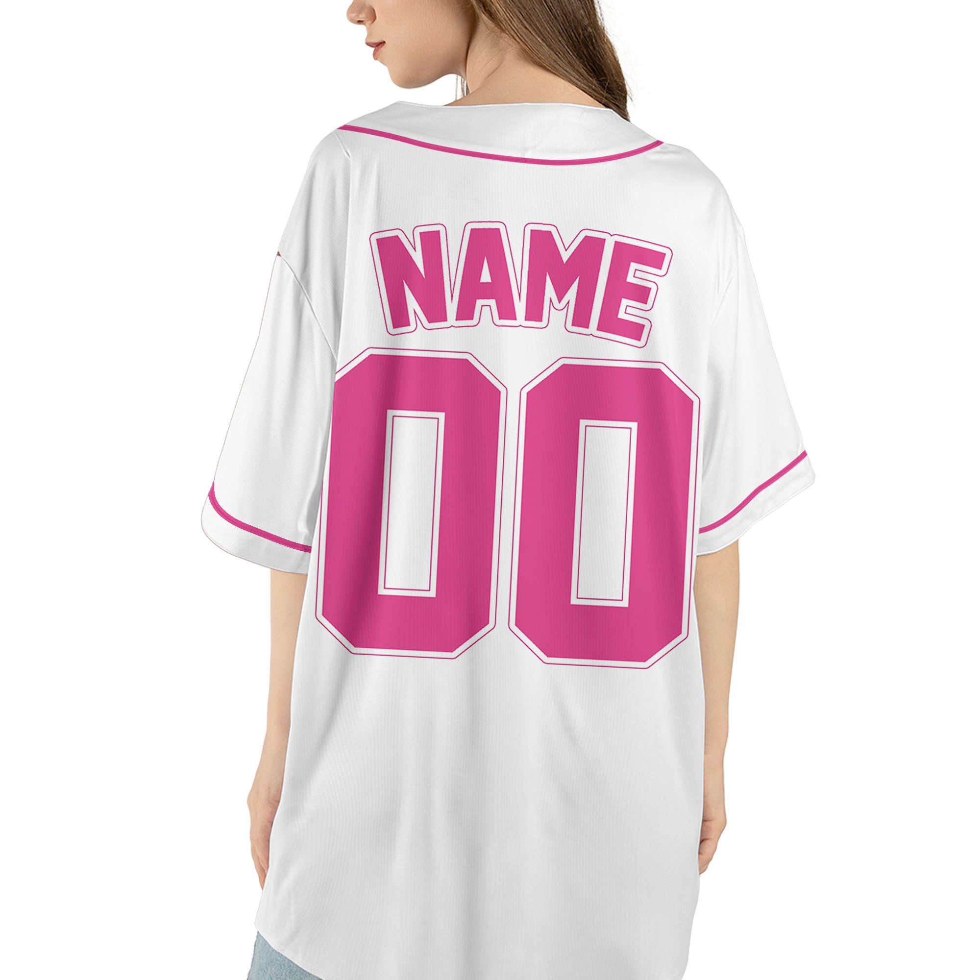 Personalized-Team-Name-And-Number-Baseball-Jersey-Custom-Design-Pink-Color-Collection-Pink-Custom-Text