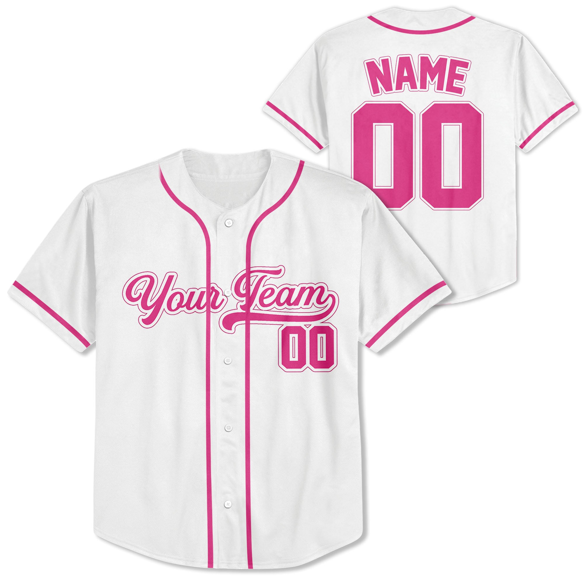 Personalized-Team-Name-And-Number-Baseball-Jersey-Custom-Design-Pink-Color-Collection-Pink-Custom-Text