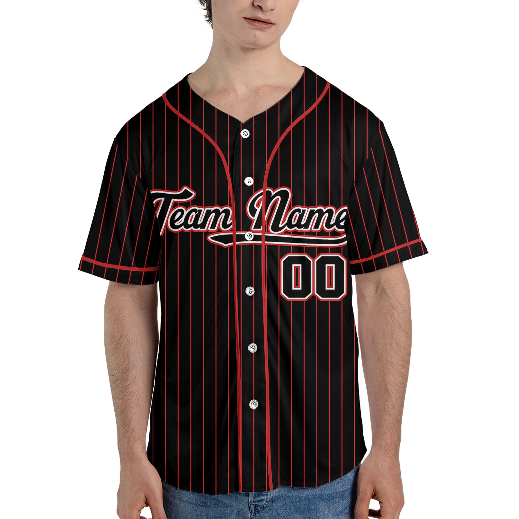 Personalized-Team-Name-Custom-Collection-Awesome-Black-Red-Striped