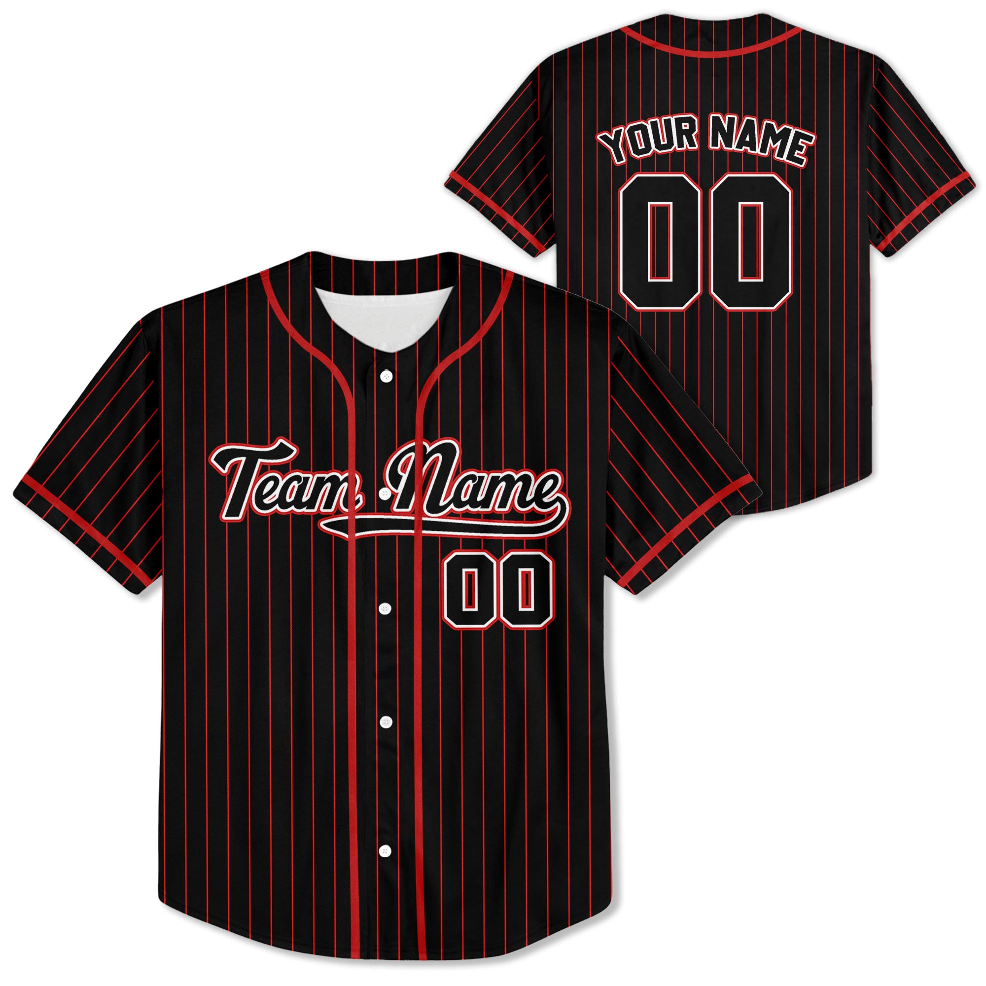 Personalized-Team-Name-Custom-Collection-Awesome-Black-Red-Striped