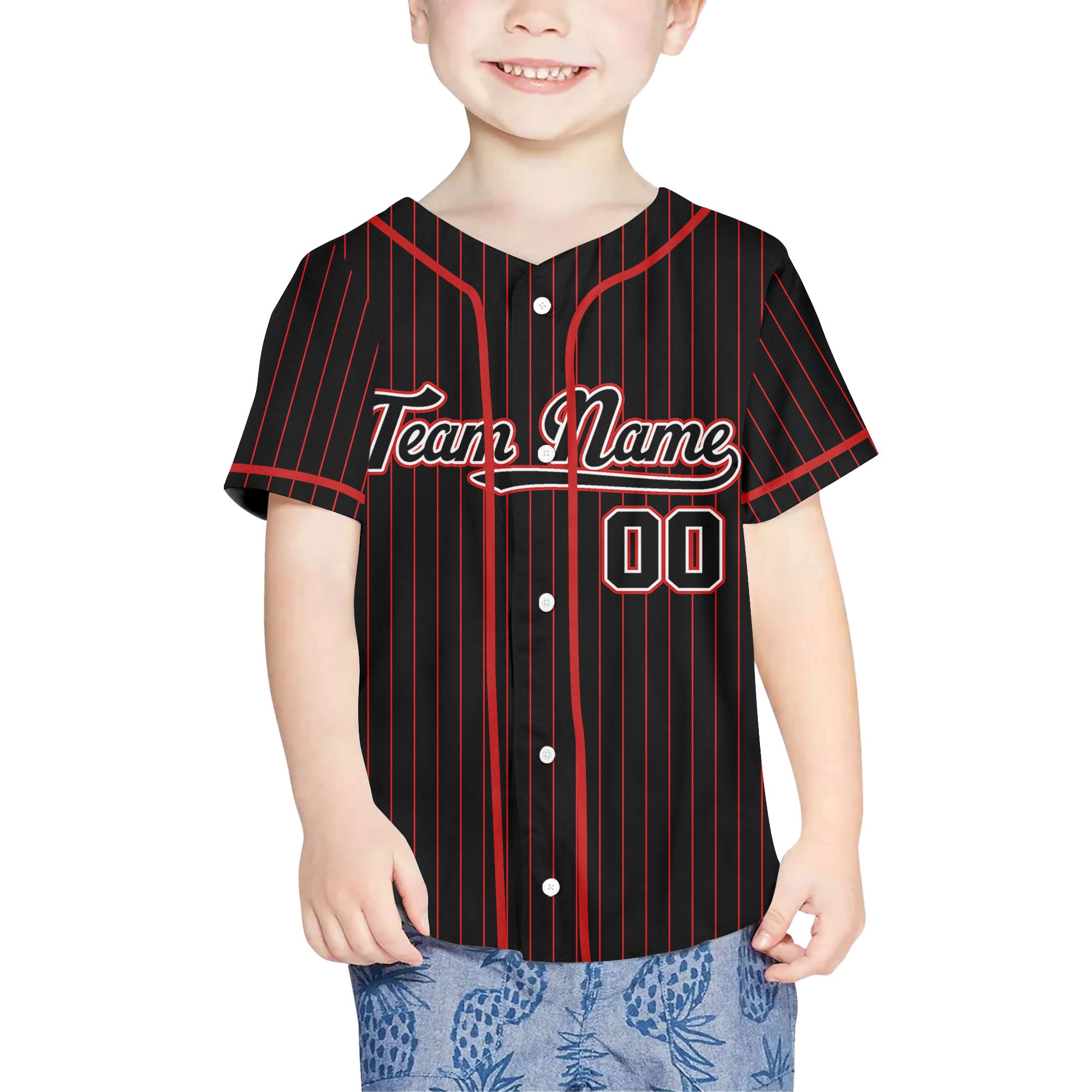 Personalized-Team-Name-Custom-Collection-Awesome-Black-Red-Striped