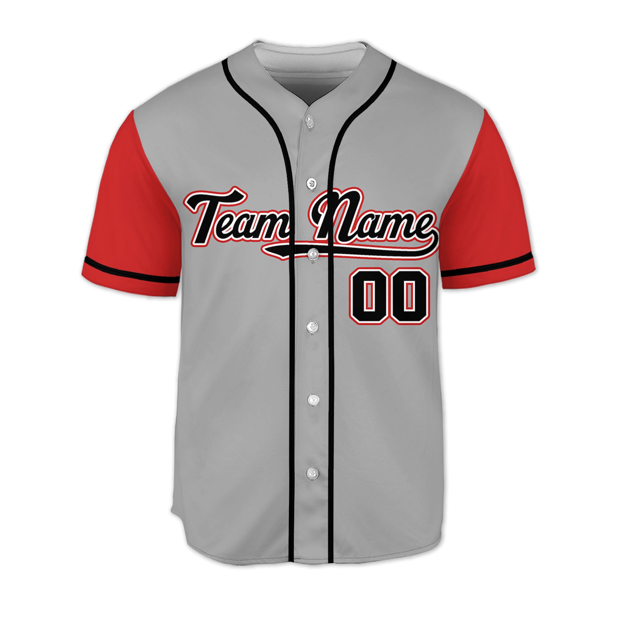Personalized-Team-Name-Custom-Collection-Awesome-Gray-Red-Sleeve
