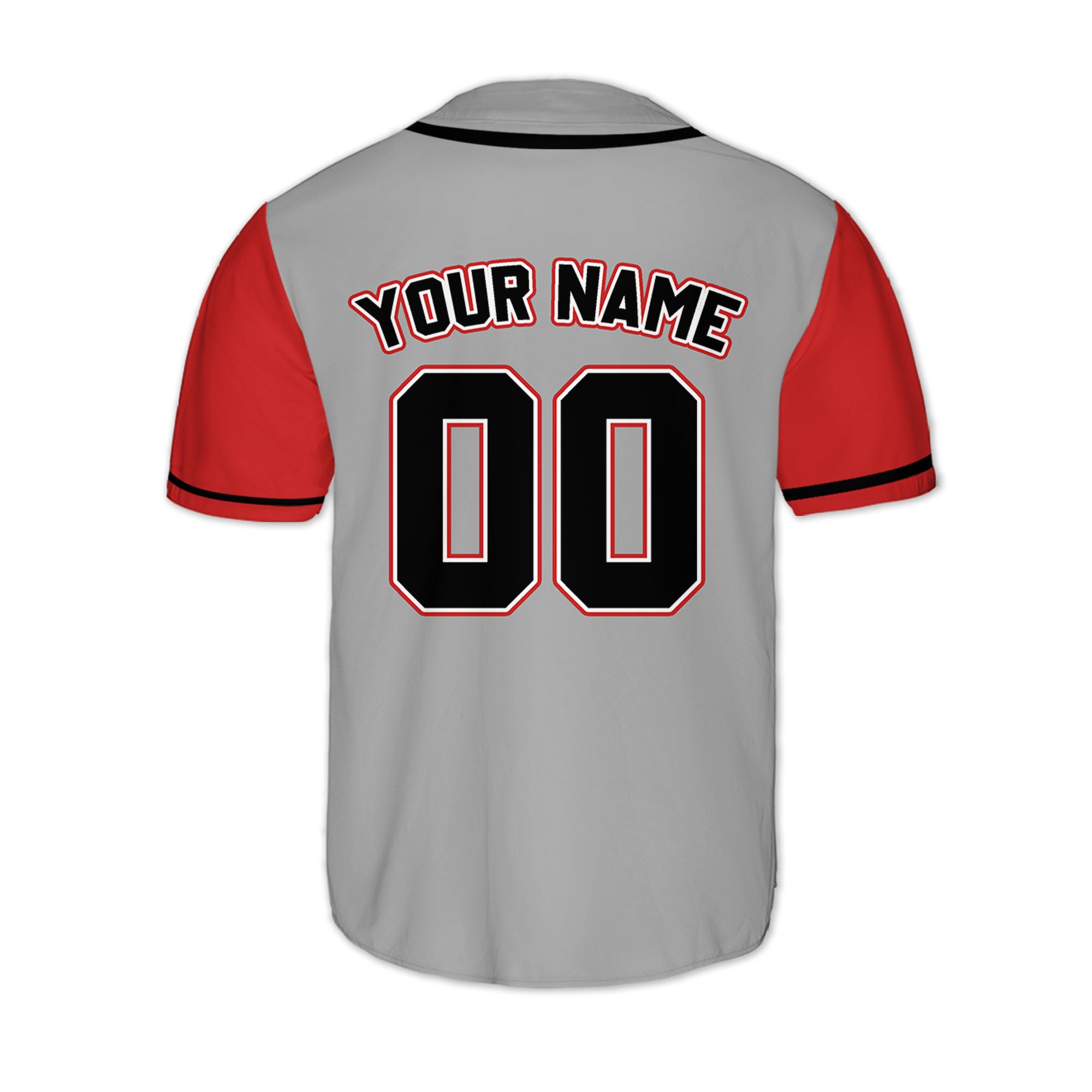 Personalized-Team-Name-Custom-Collection-Awesome-Gray-Red-Sleeve