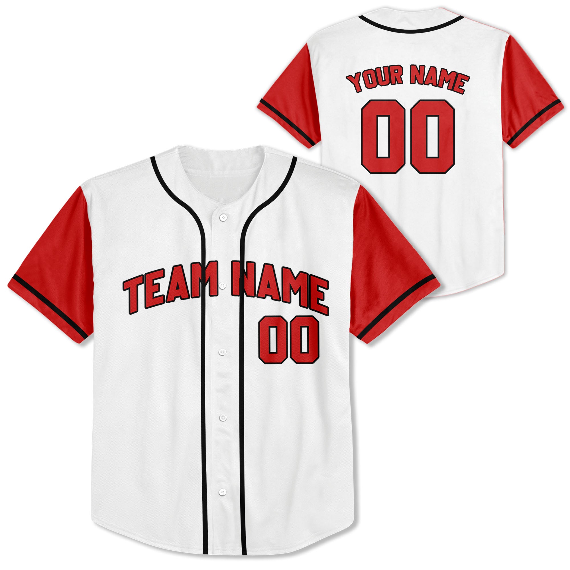 Personalized-Team-Name-Custom-Collection-White-Red-Sleeve
