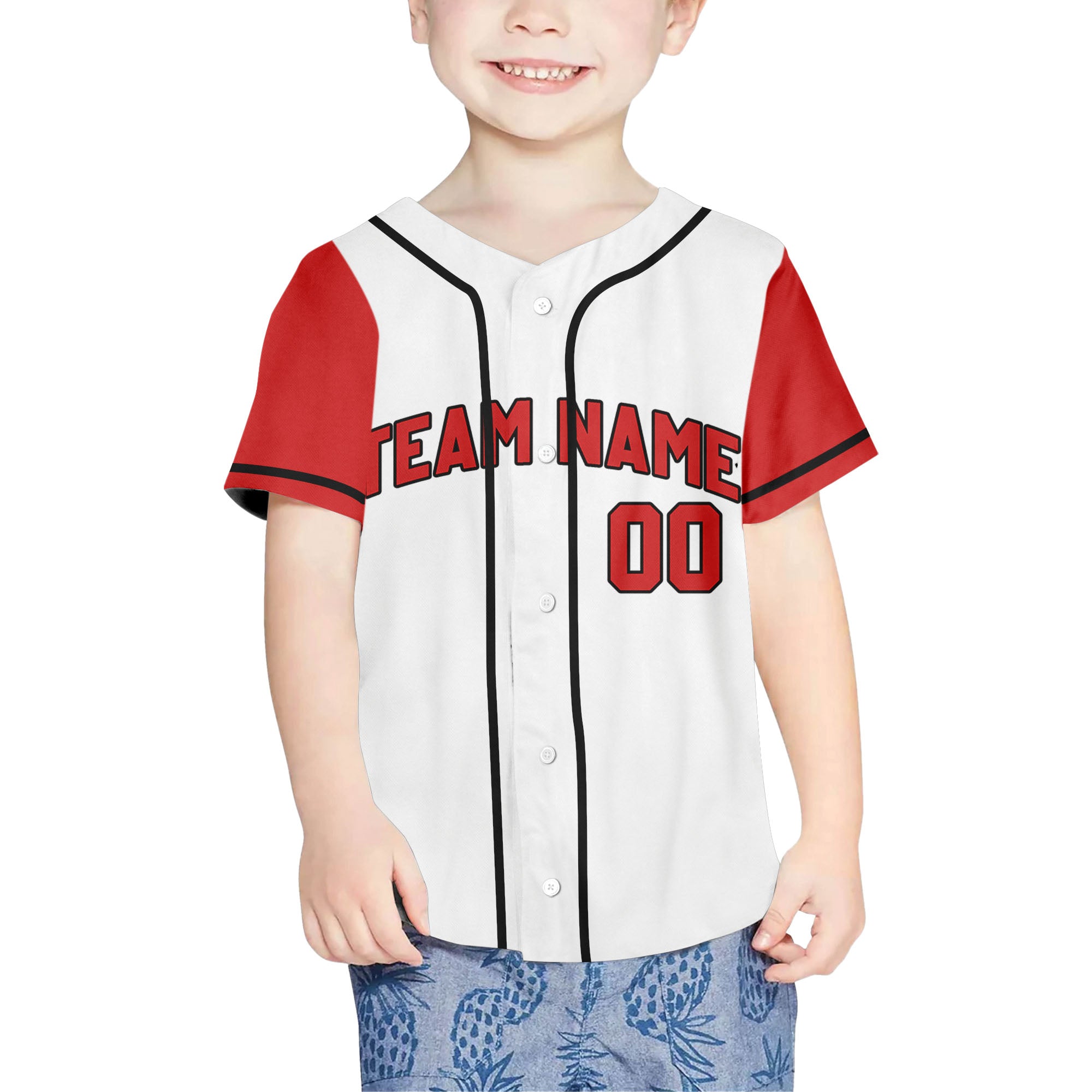 Personalized-Team-Name-Custom-Collection-White-Red-Sleeve