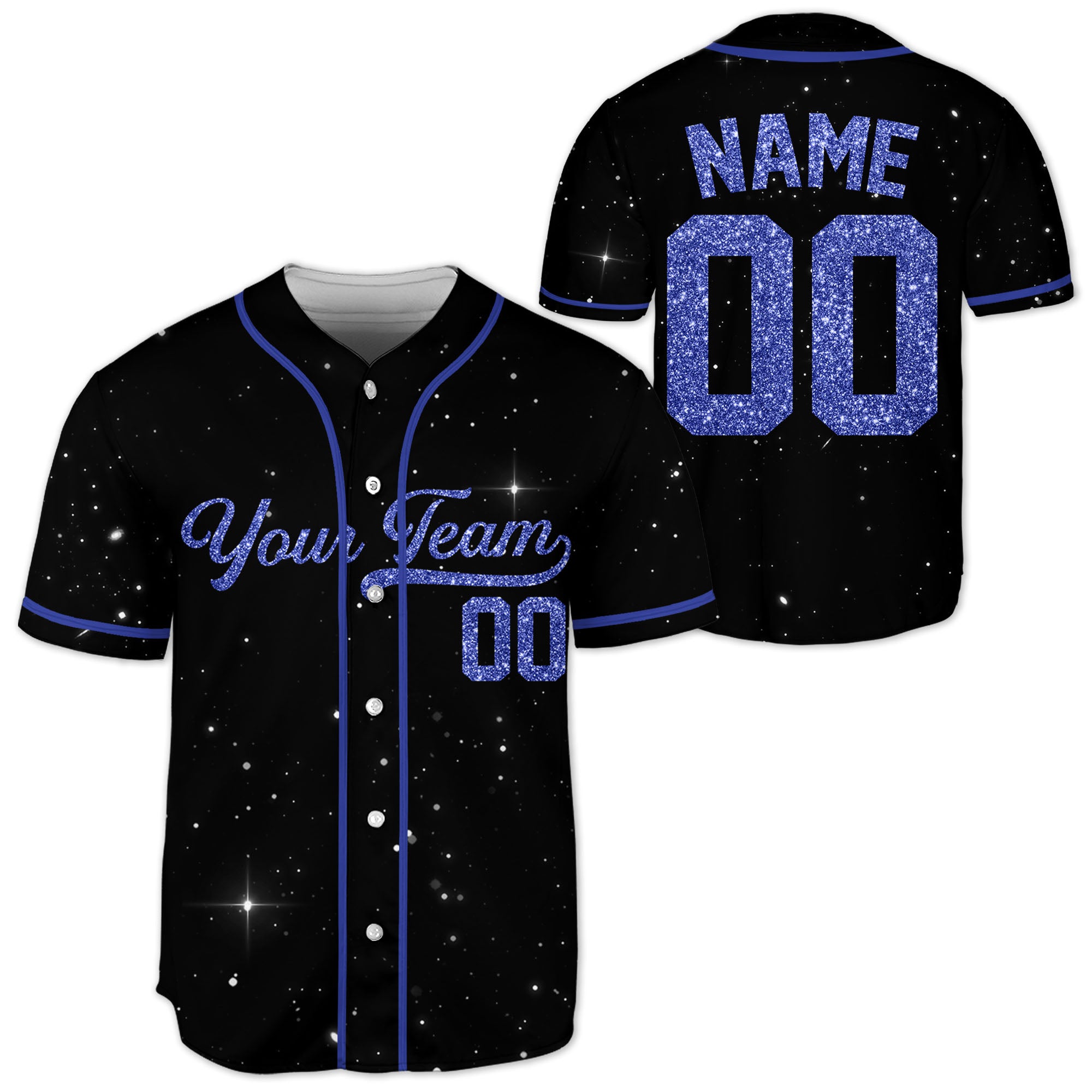 Personalized-Team-Name-Number-Baseball-Jersey-Star-Blink-Printed-Glitter-Collection-Blue-Color