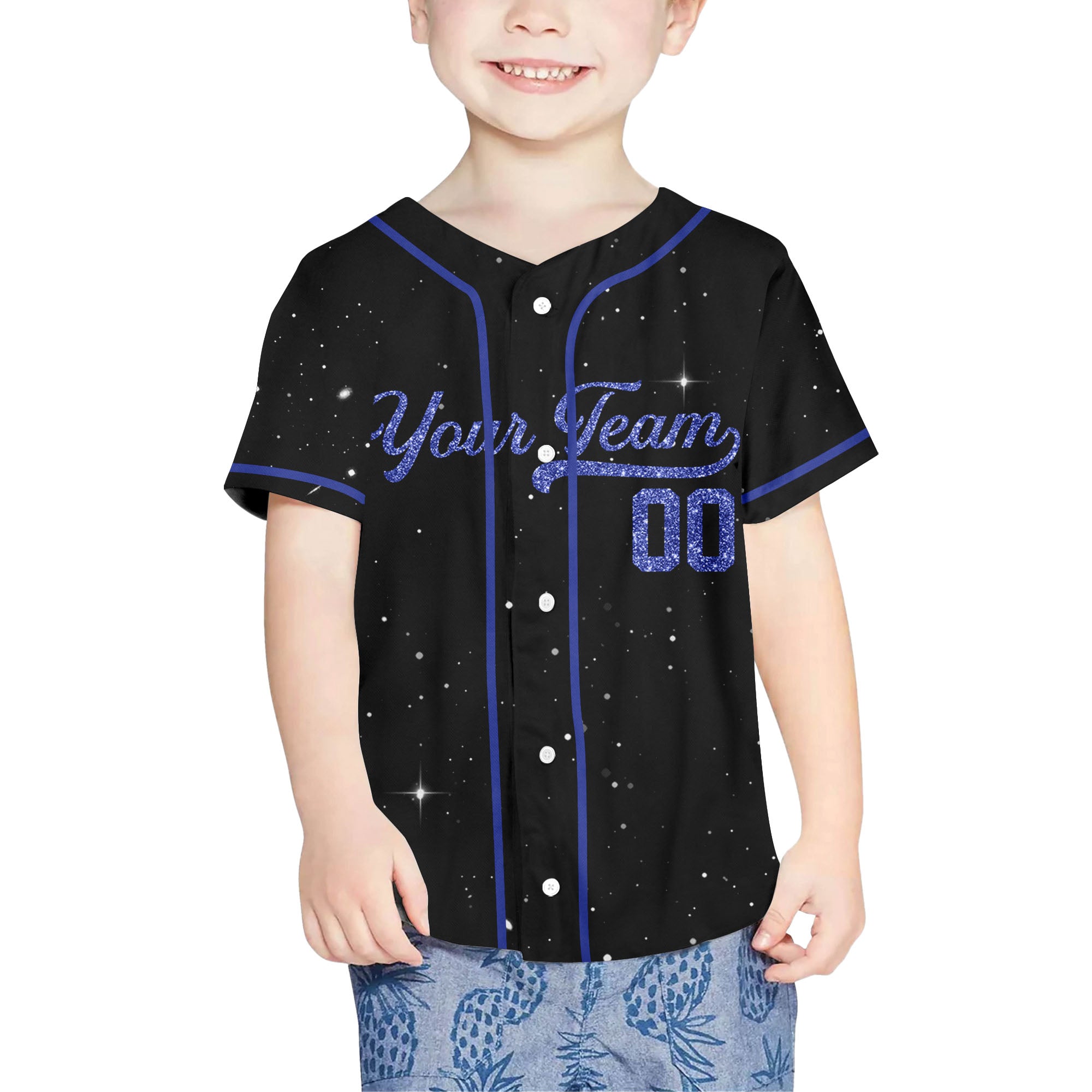 Personalized-Team-Name-Number-Baseball-Jersey-Star-Blink-Printed-Glitter-Collection-Blue-Color