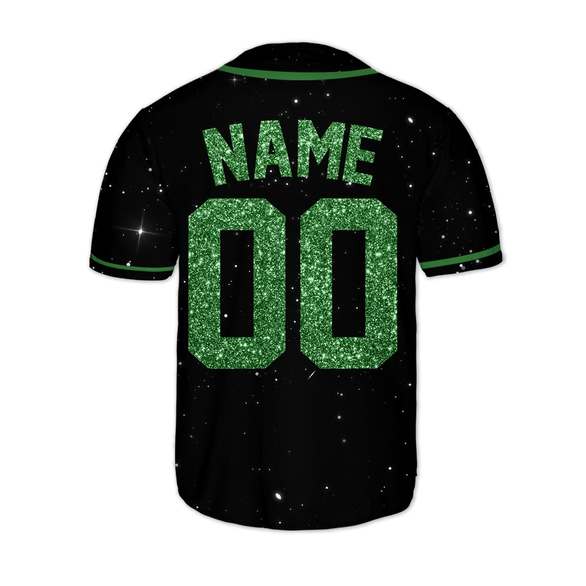 Personalized-Team-Name-Number-Baseball-Jersey-Star-Blink-Printed-Glitter-Collection-Green-Color
