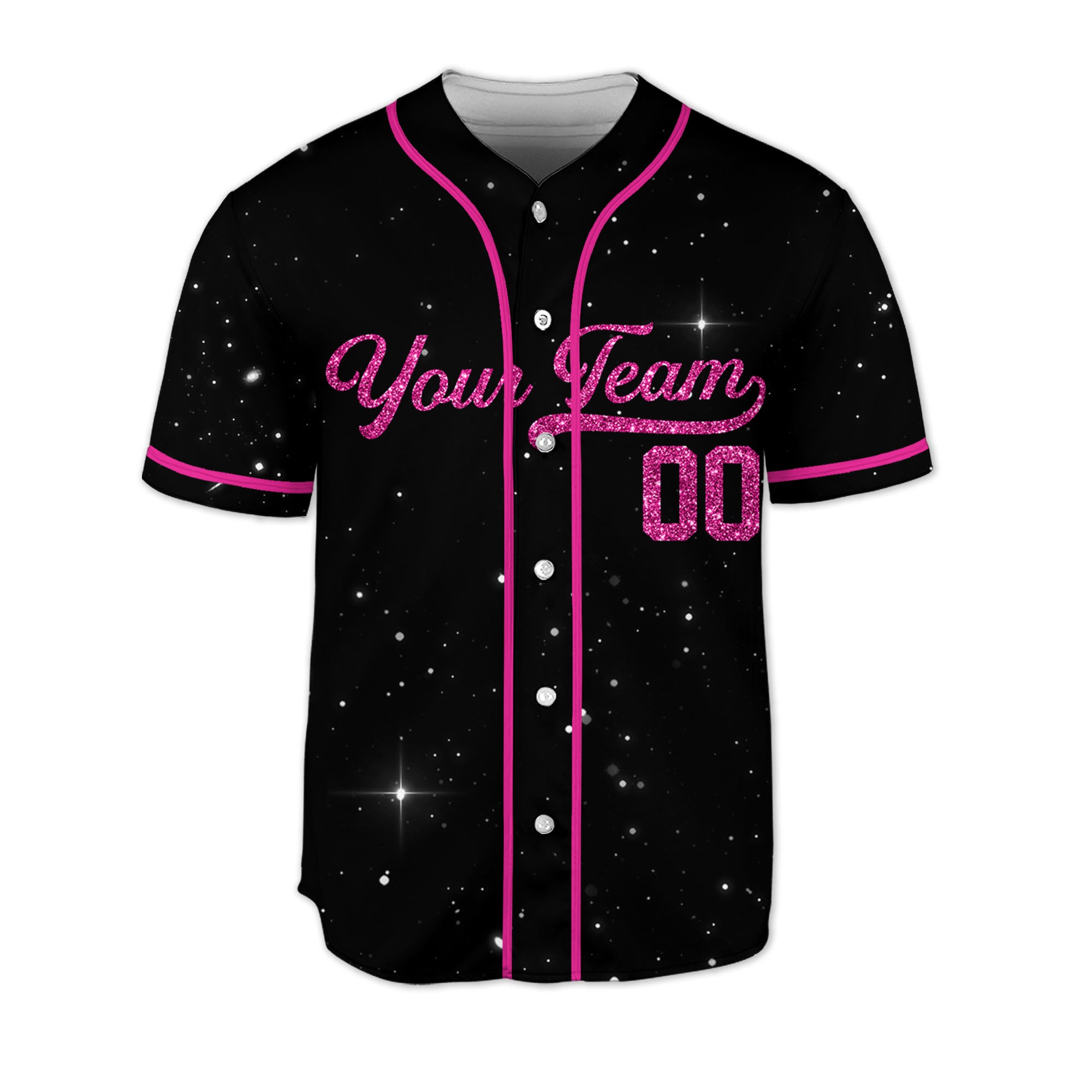 Personalized-Team-Name-Number-Baseball-Jersey-Star-Blink-Printed-Glitter-Collection-Pink-Color