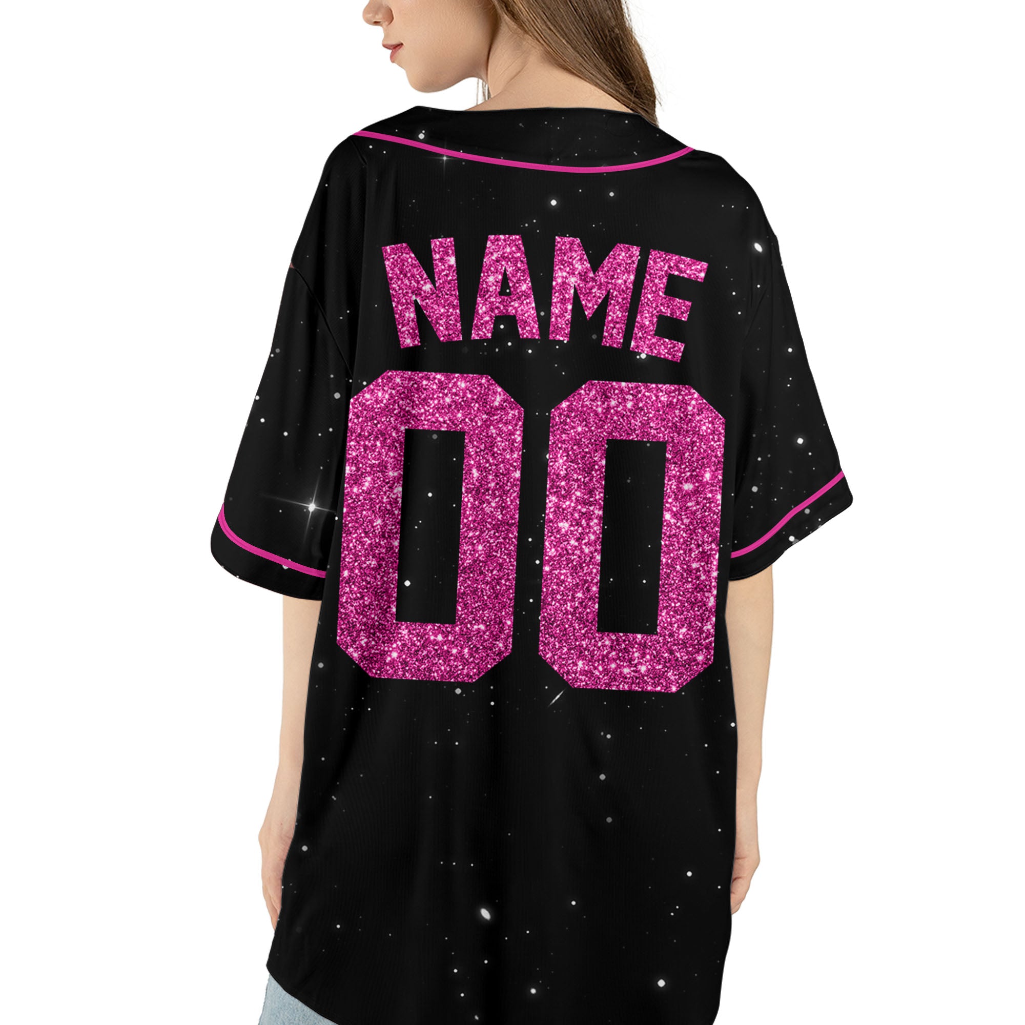 Personalized-Team-Name-Number-Baseball-Jersey-Star-Blink-Printed-Glitter-Collection-Pink-Color