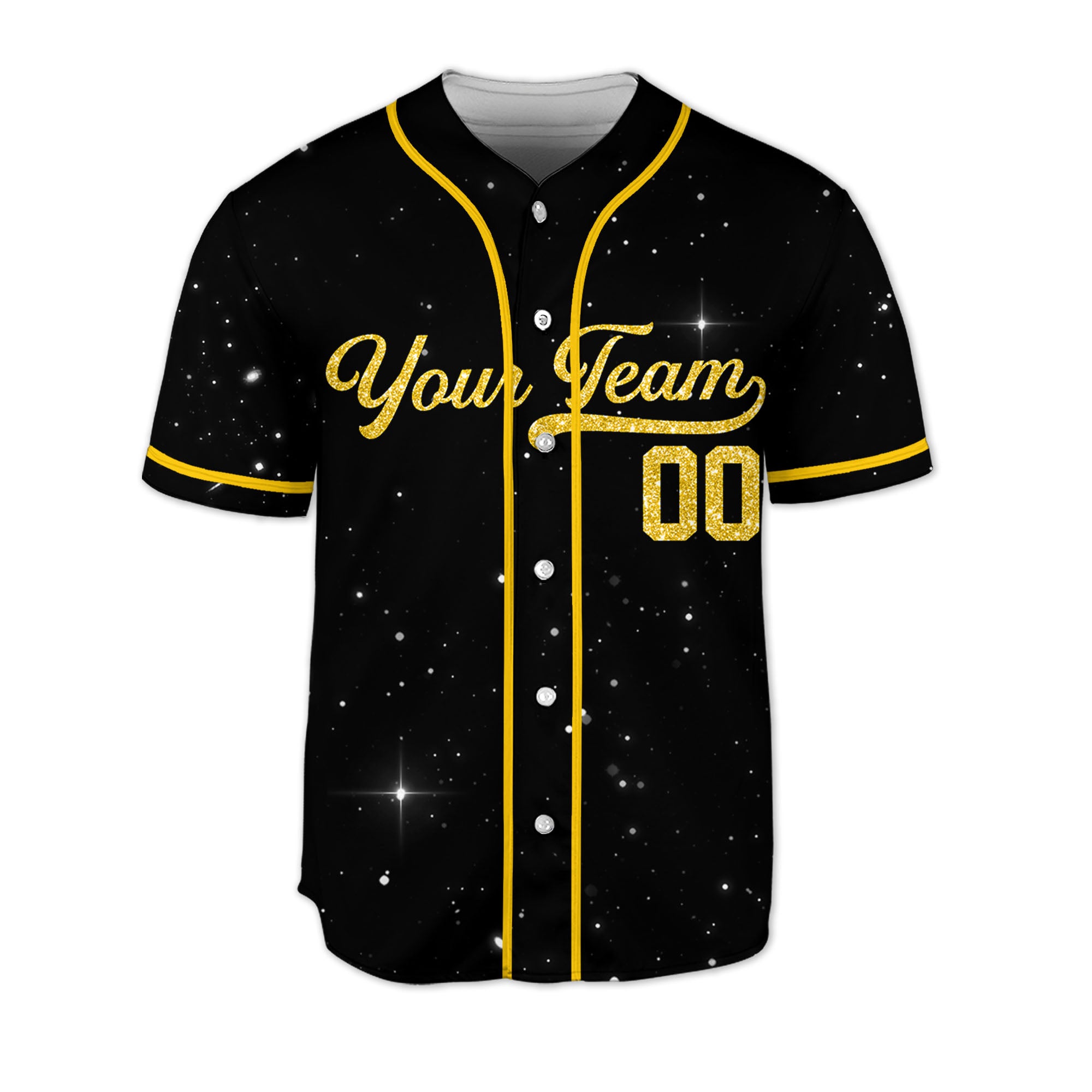 Personalized-Team-Name-Number-Baseball-Jersey-Star-Blink-Printed-Glitter-Collection-Yellow-Color