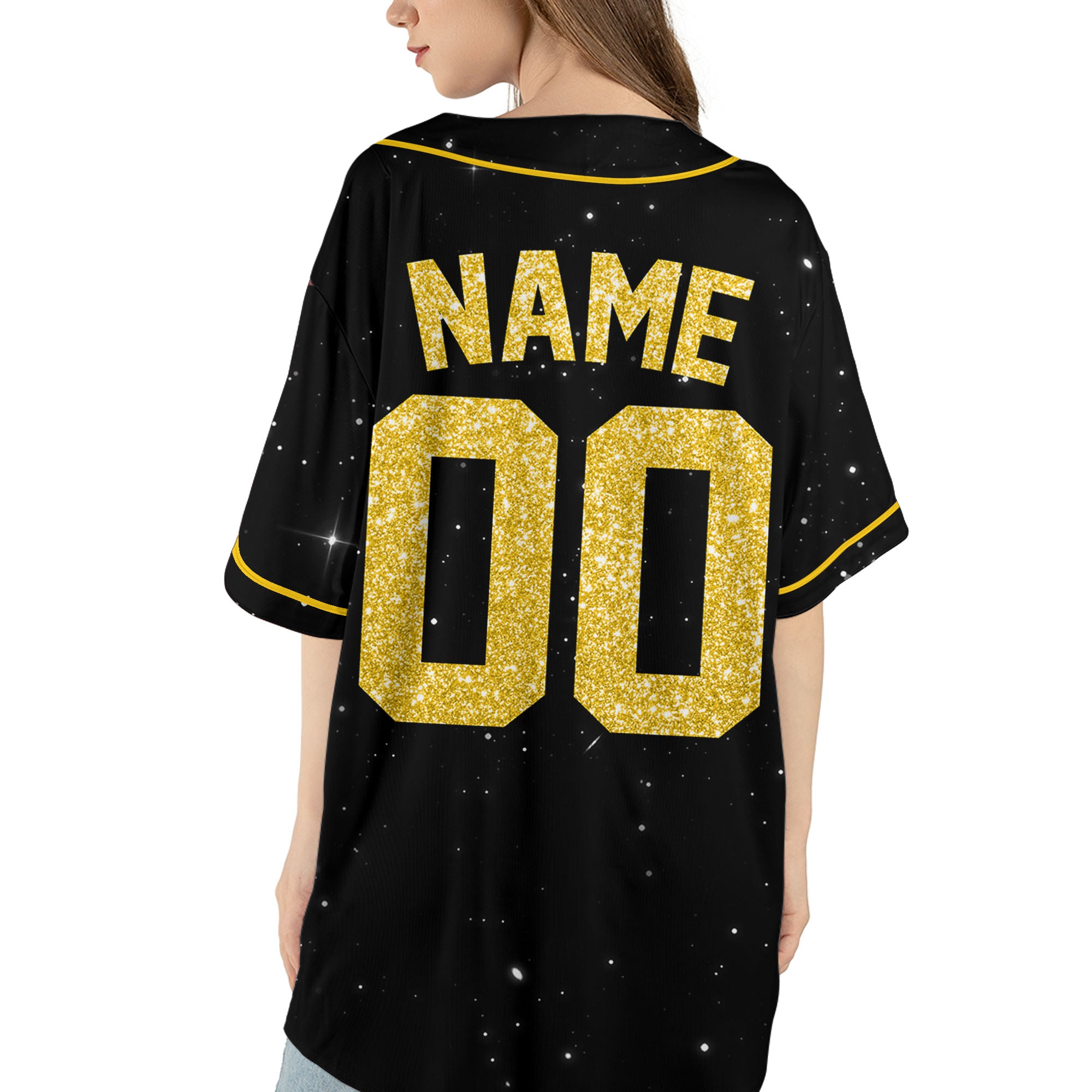 Personalized-Team-Name-Number-Baseball-Jersey-Star-Blink-Printed-Glitter-Collection-Yellow-Color