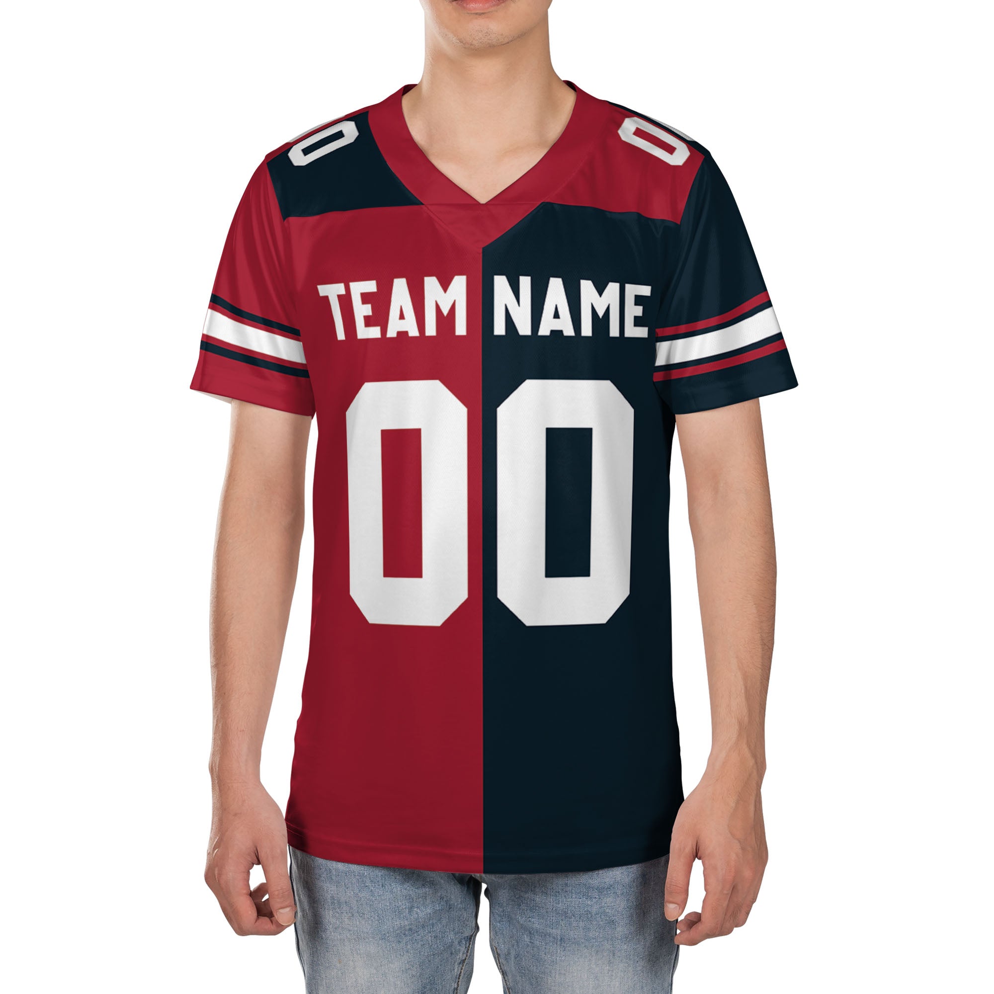 Personalized-Texanes-Jersey-Football-Half-n-Half