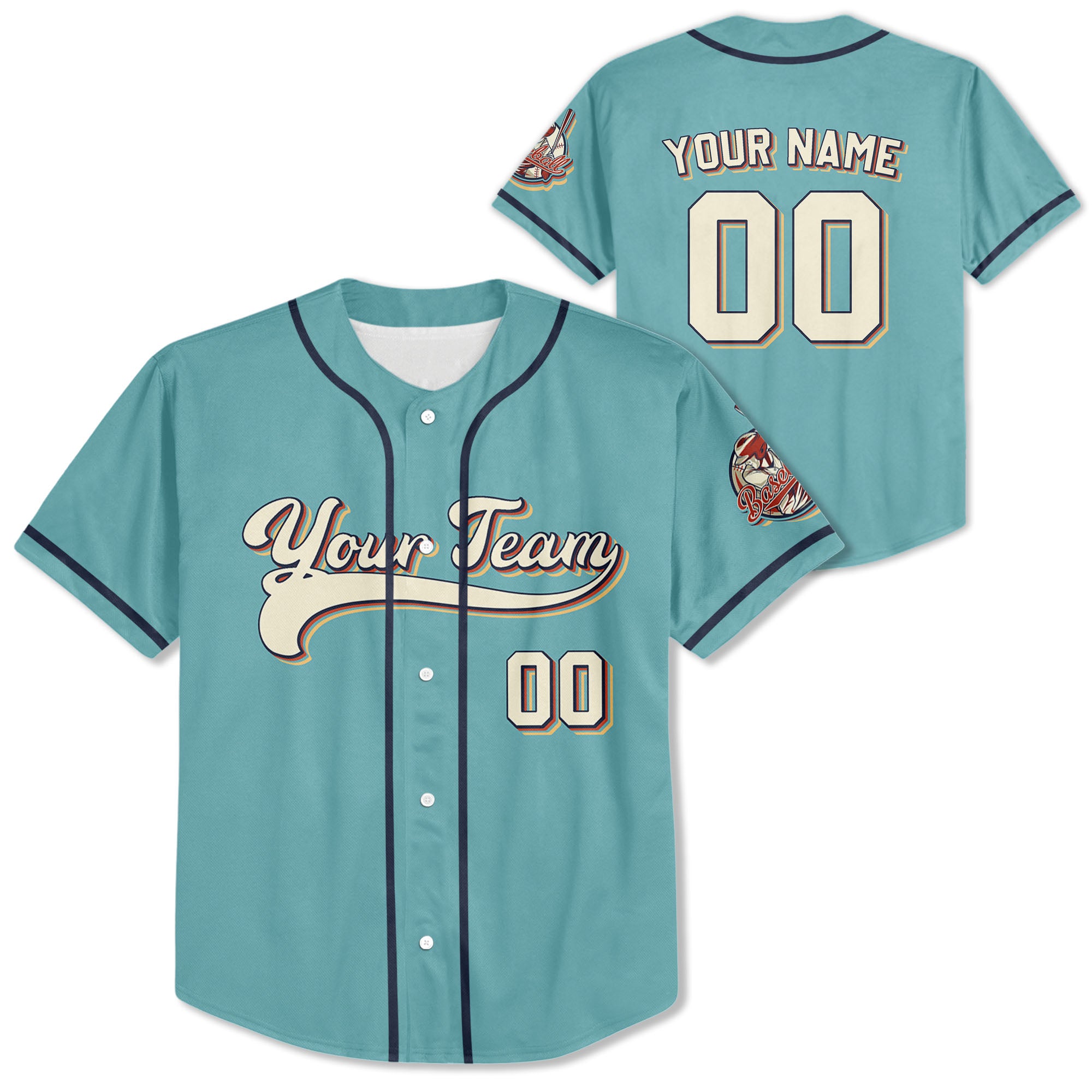 Personalized-Vintage-Team-Name-And-Number-Custom-Collection-Blue