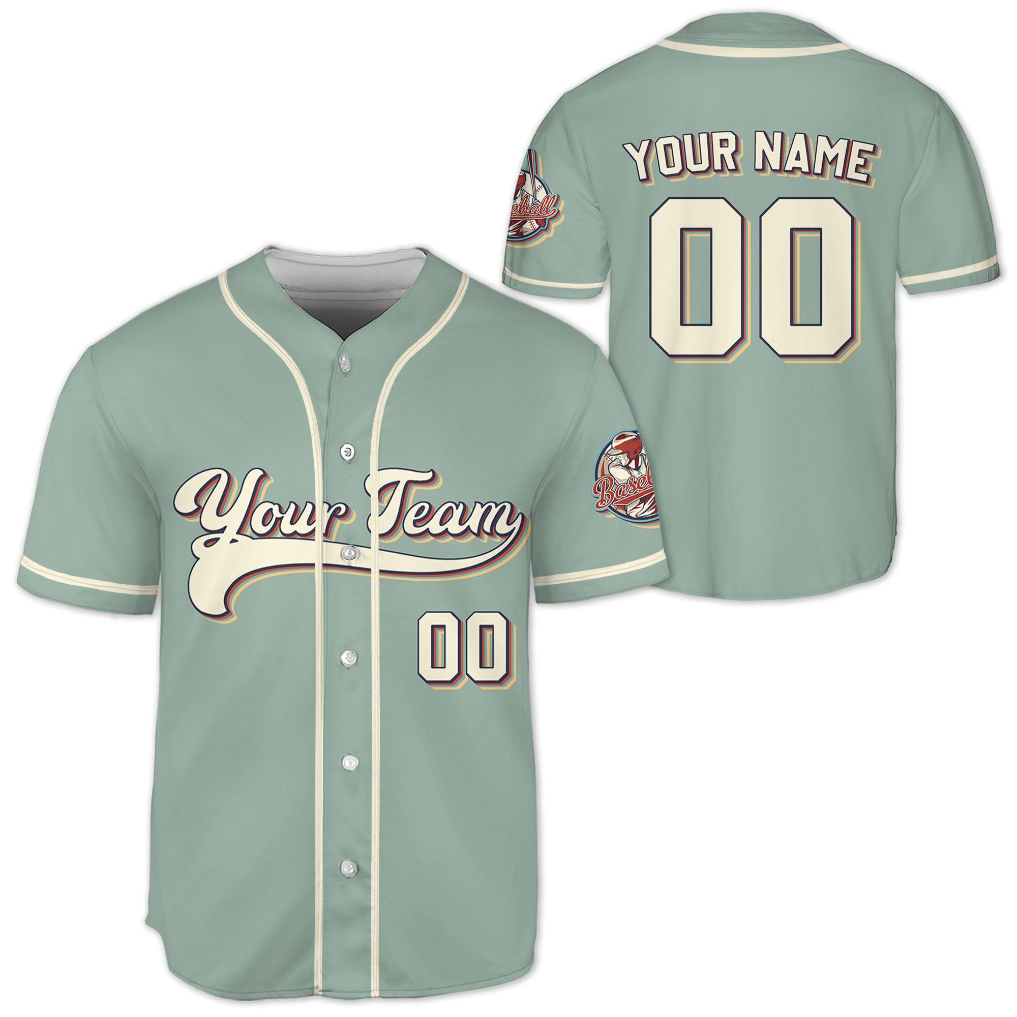 Personalized-Vintage-Team-Name-And-Number-Custom-Collection-Light-Green
